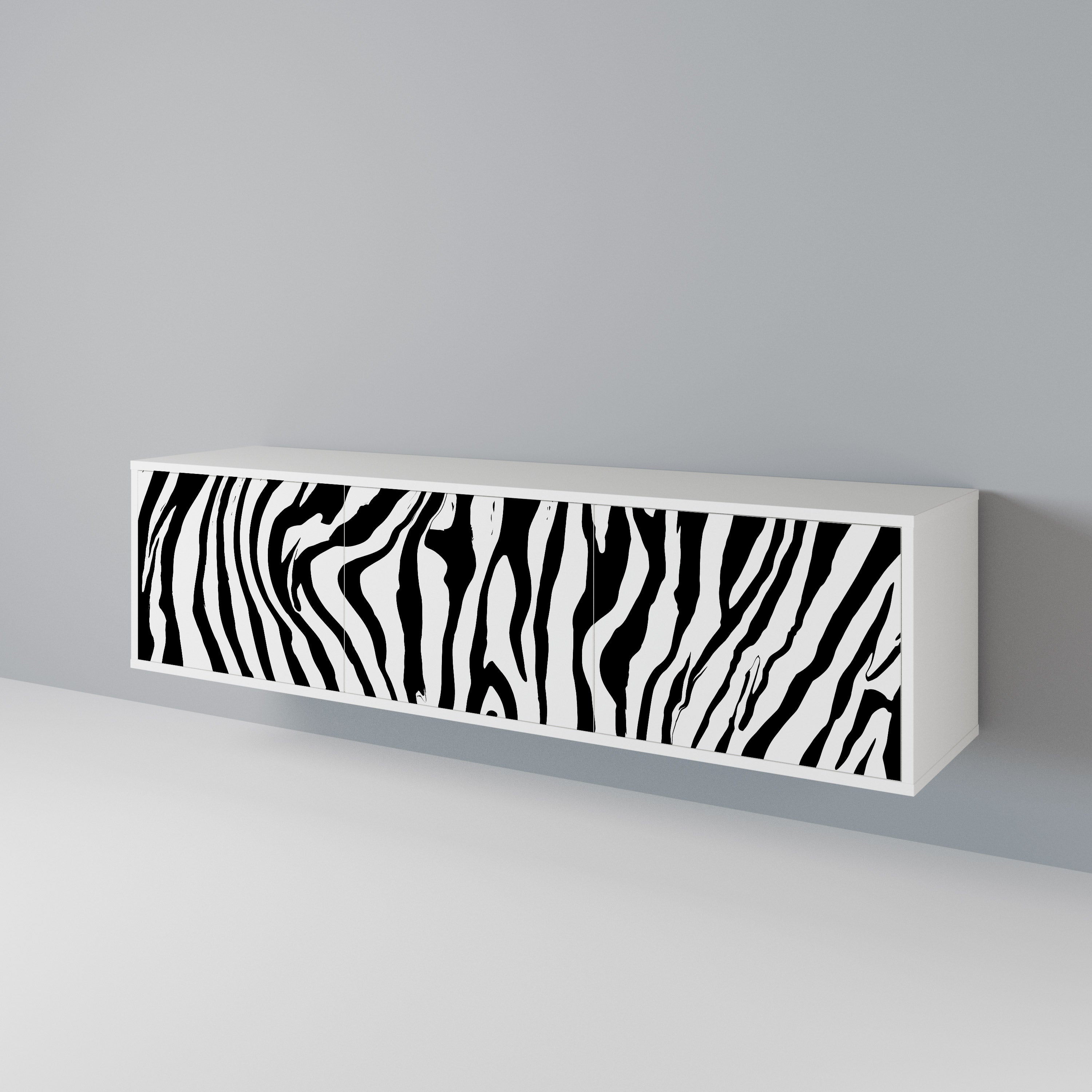 SPLENDID ZEBRA Třídveřový TV stolek
