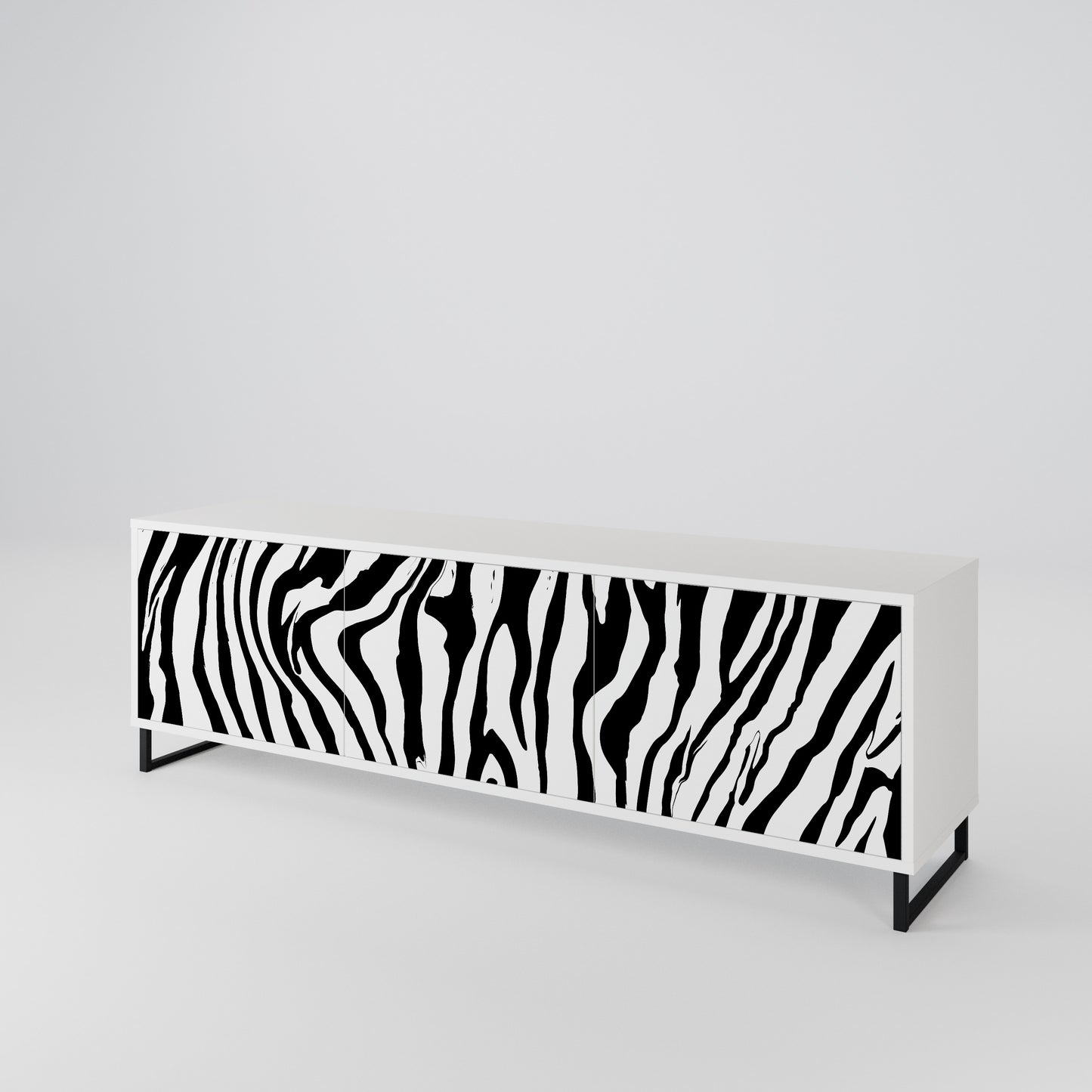 SPLENDID ZEBRA Třídveřový TV stolek