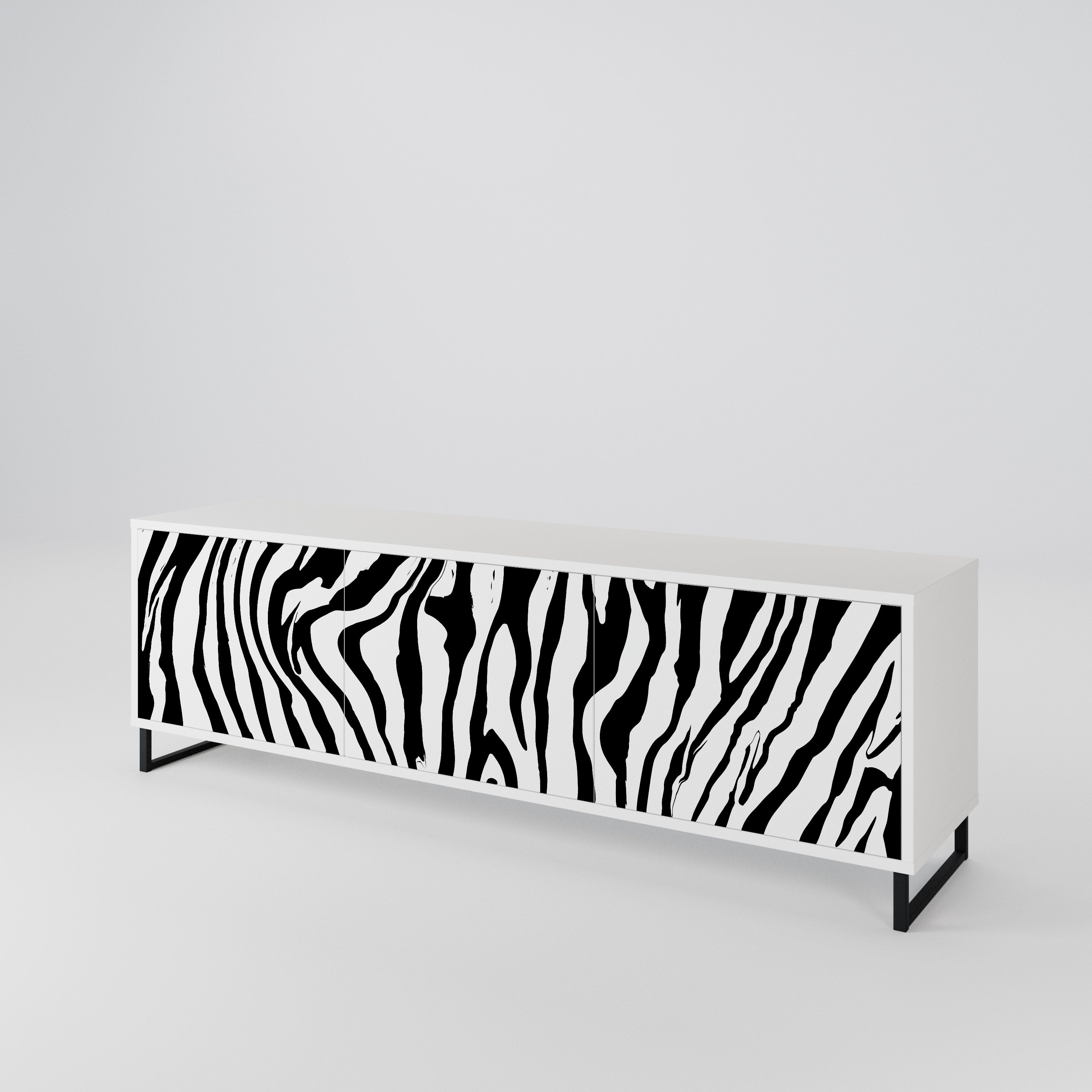 SPLENDID ZEBRA Třídveřový TV stolek