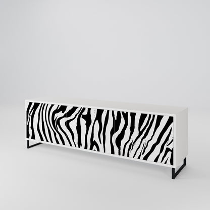 SPLENDID ZEBRA Třídveřový TV stolek