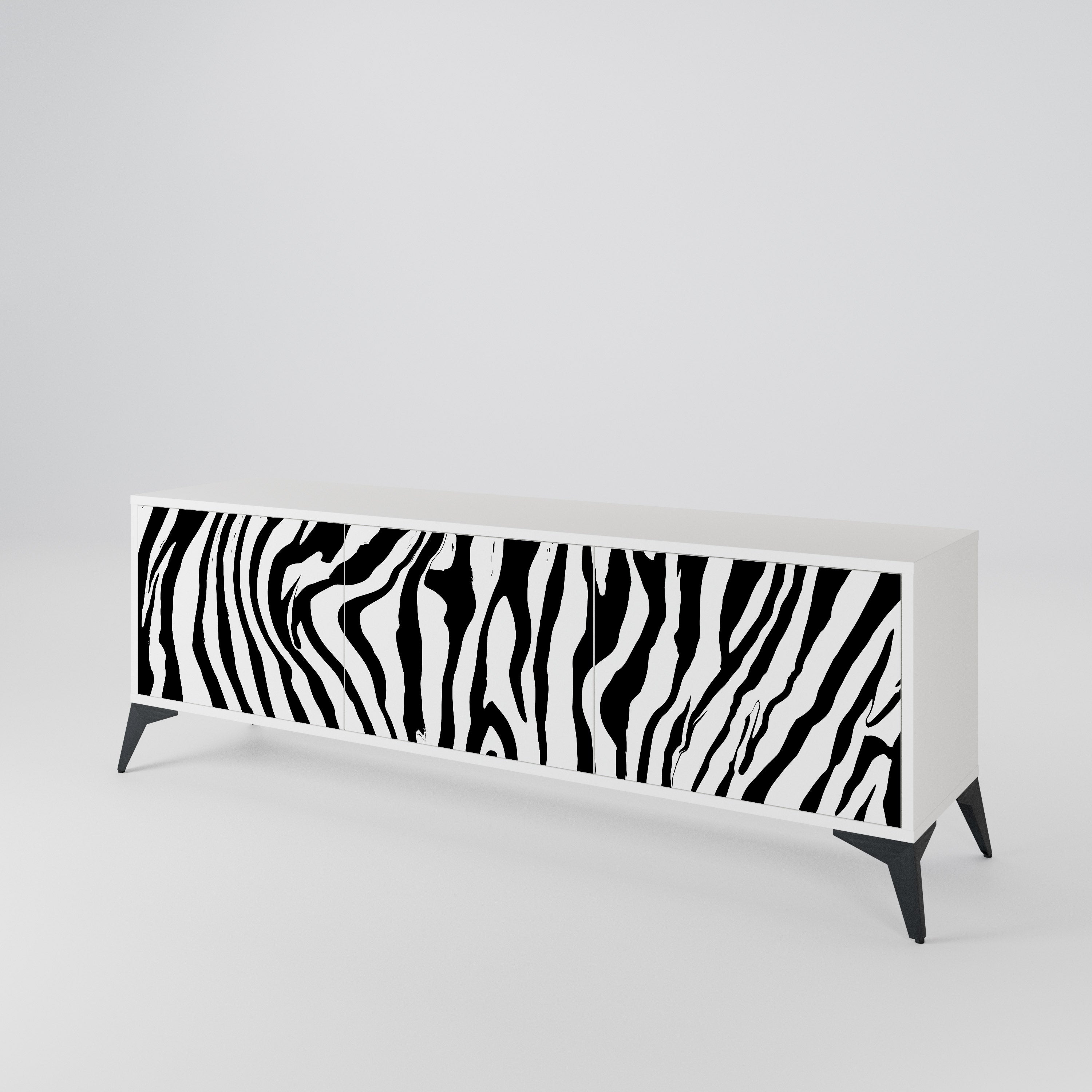 SPLENDID ZEBRA Třídveřový TV stolek