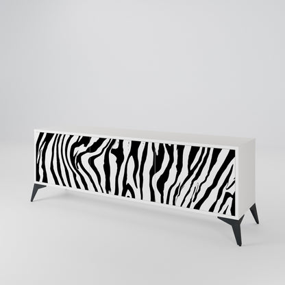 SPLENDID ZEBRA Třídveřový TV stolek