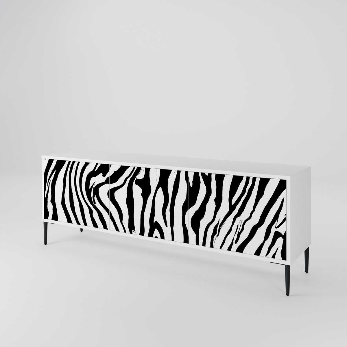 SPLENDID ZEBRA Třídveřový TV stolek