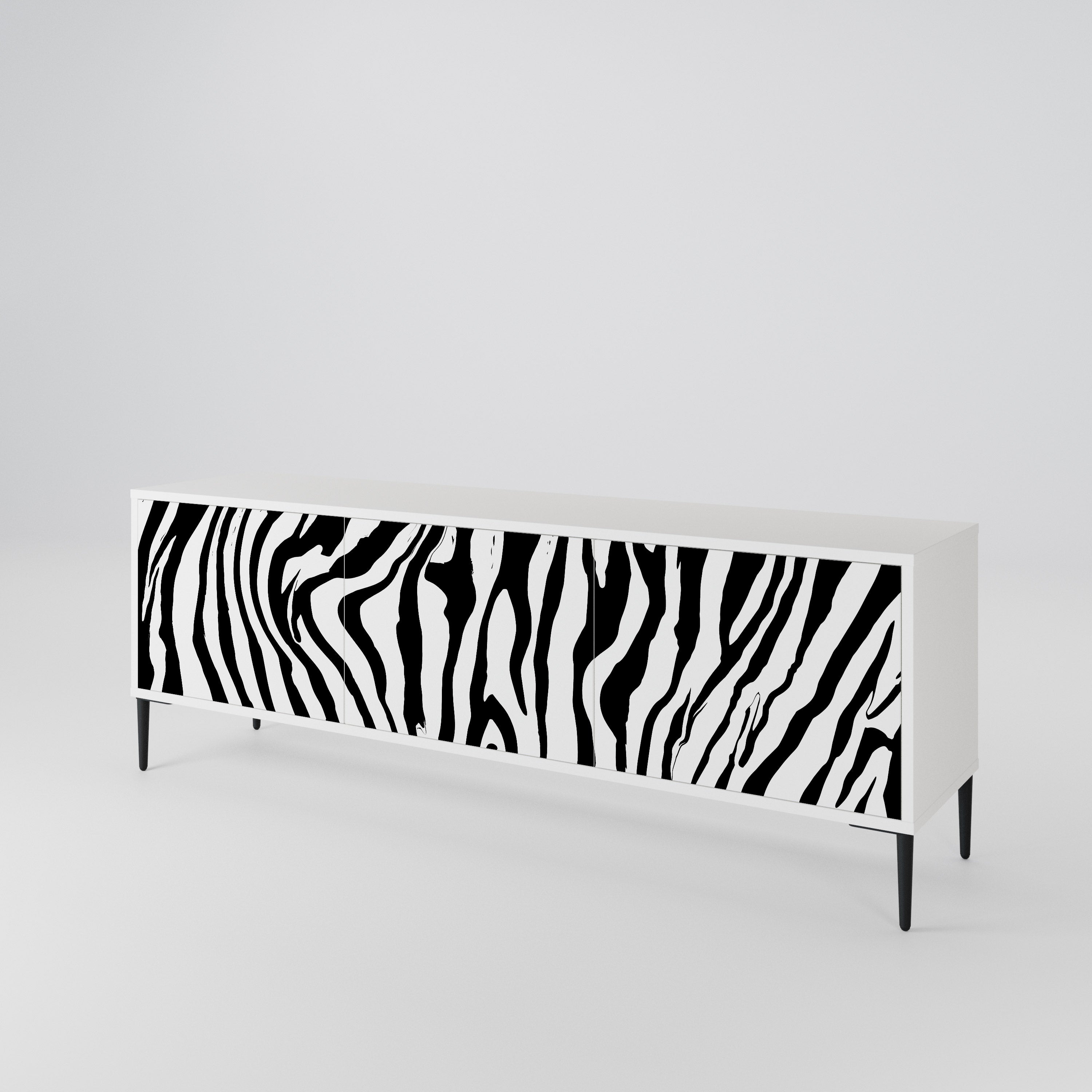 SPLENDID ZEBRA Třídveřový TV stolek