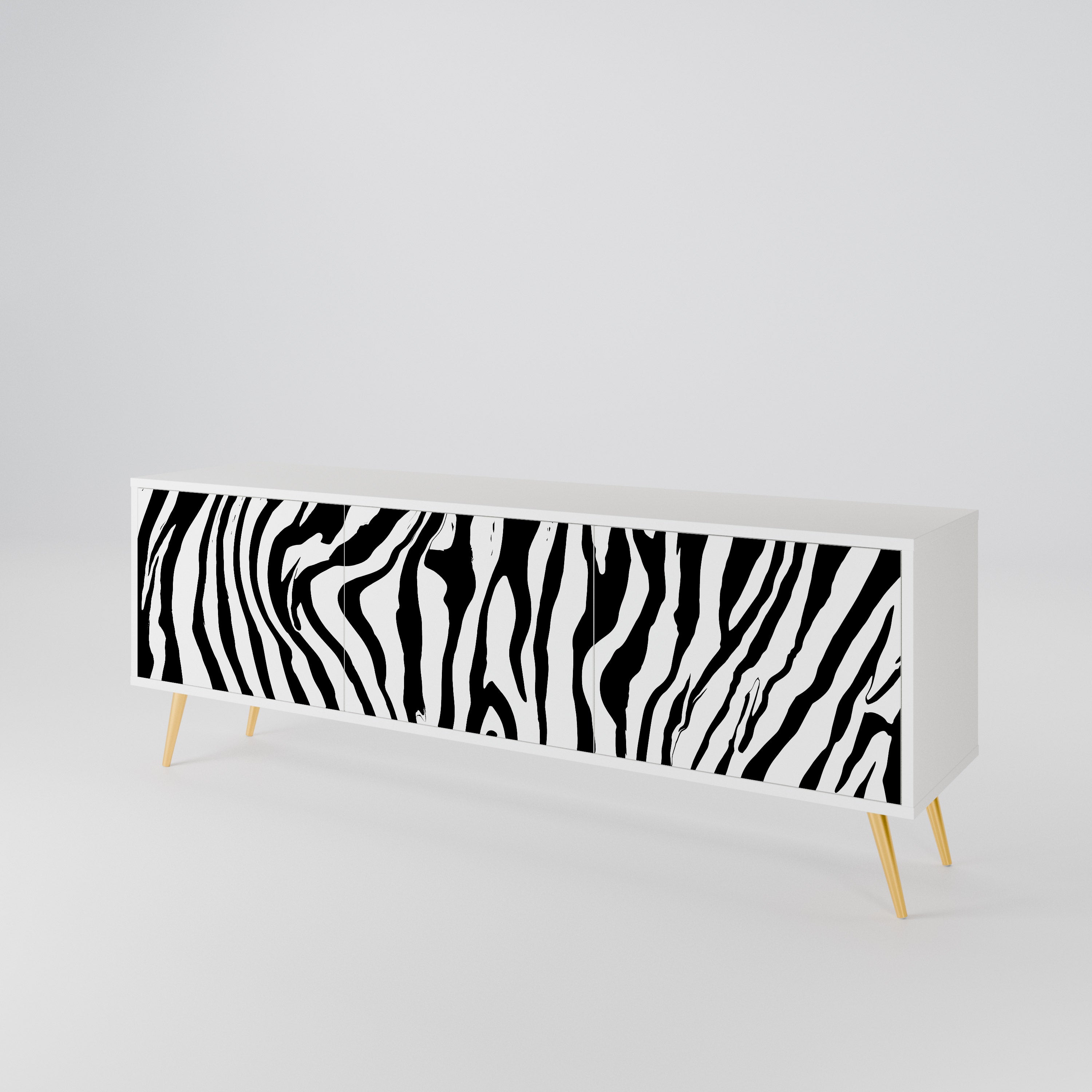 SPLENDID ZEBRA Třídveřový TV stolek