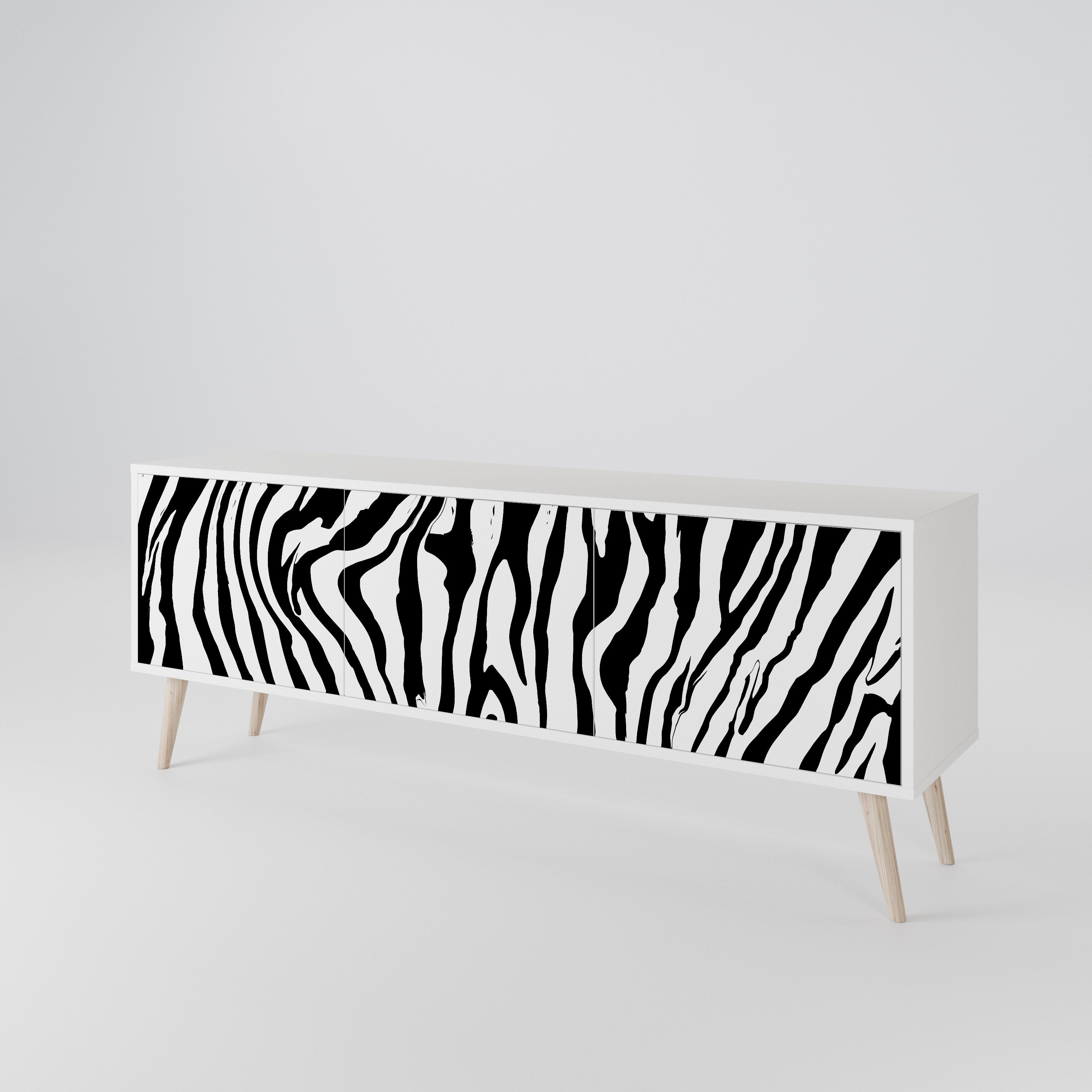 SPLENDID ZEBRA Třídveřový TV stolek