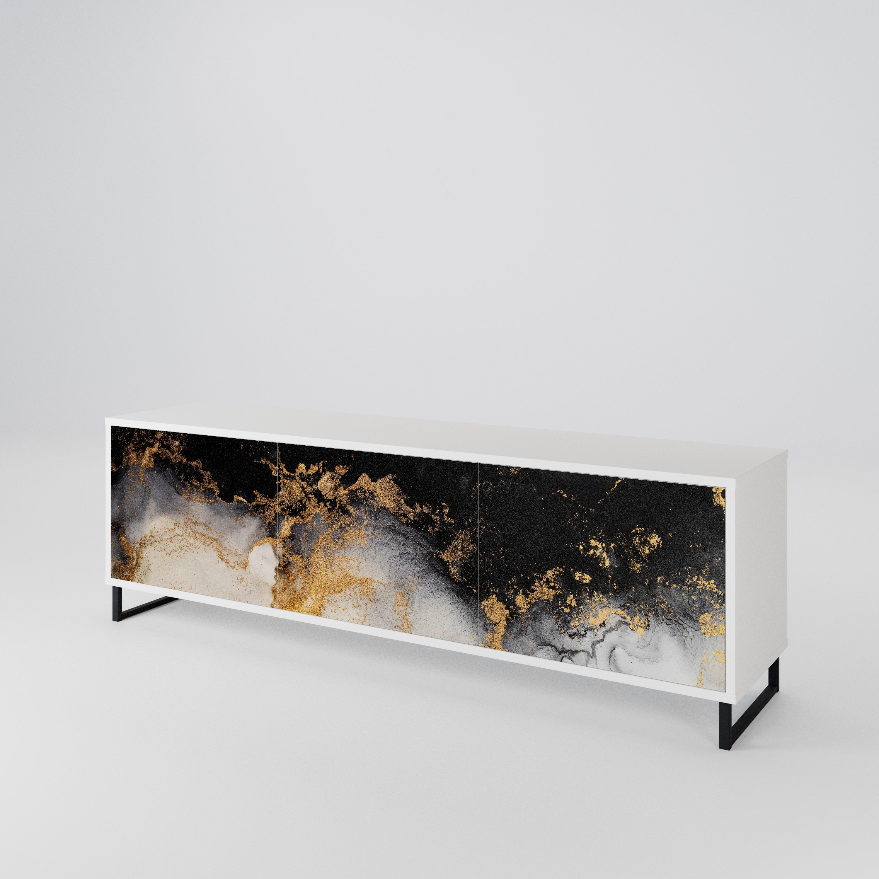 MARBLE OF TOMMORROW Třídveřový TV stolek