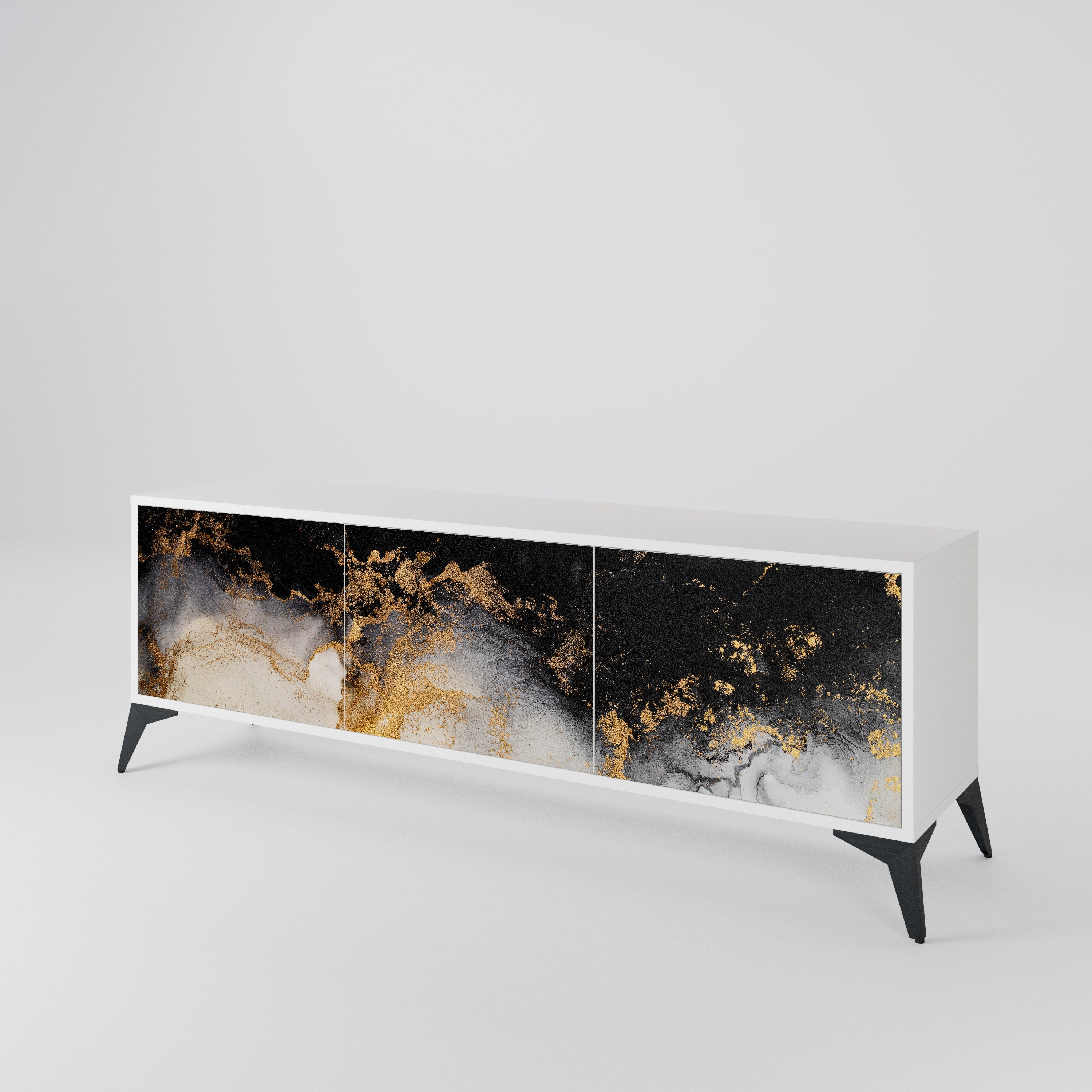 MARBLE OF TOMMORROW Třídveřový TV stolek