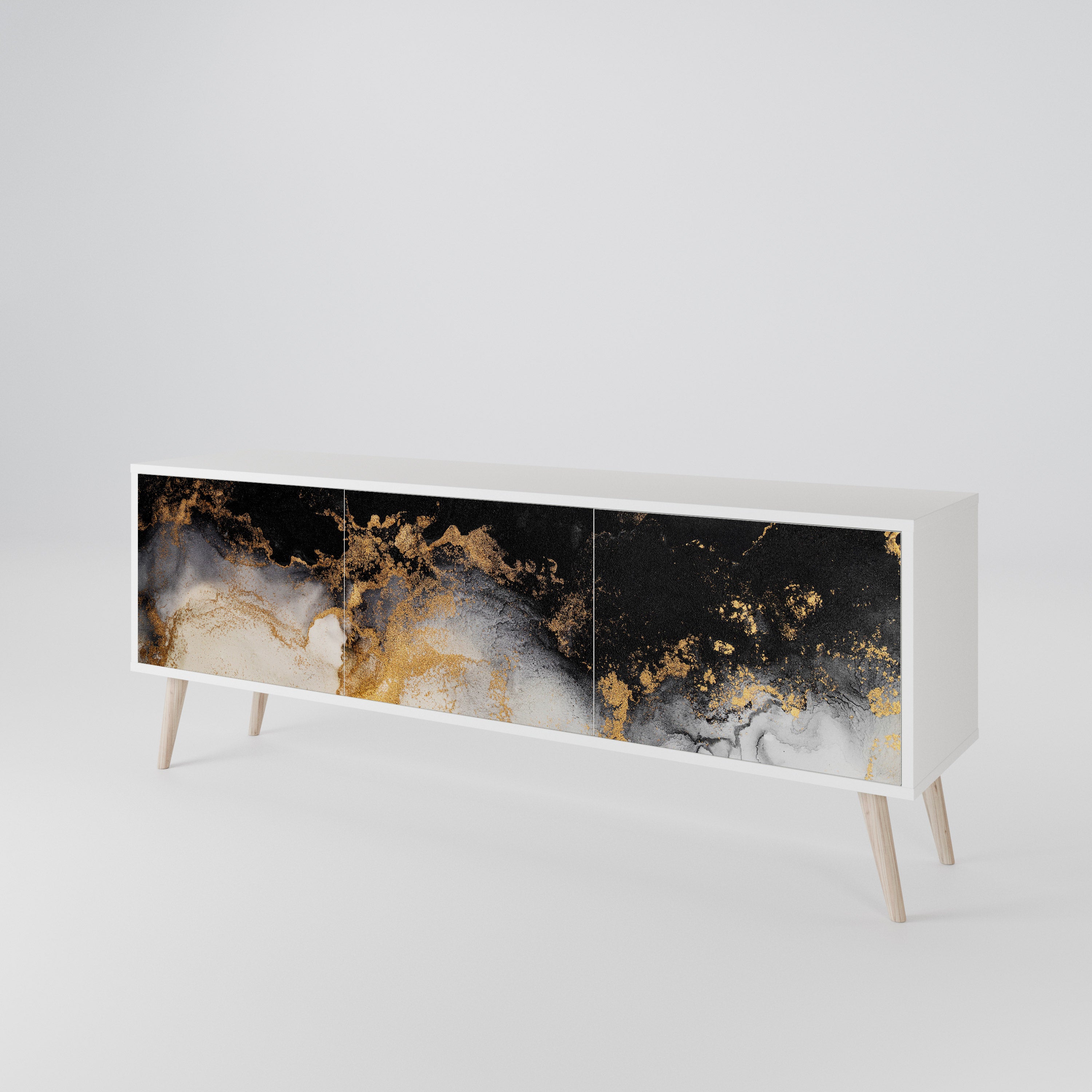MARBLE OF TOMMORROW Třídveřový TV stolek