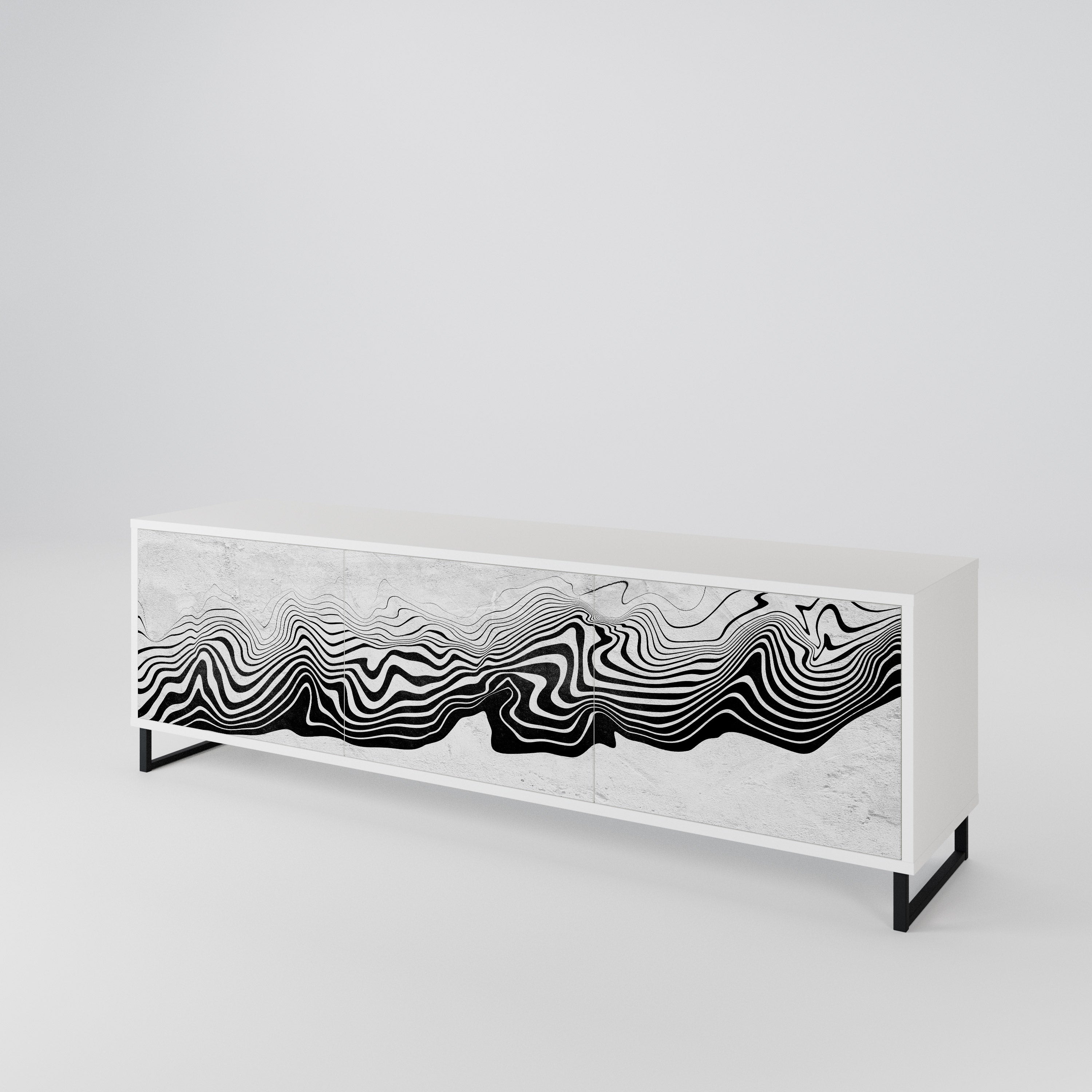 MONOCHROME MIRAGE Třídveřový TV stolek