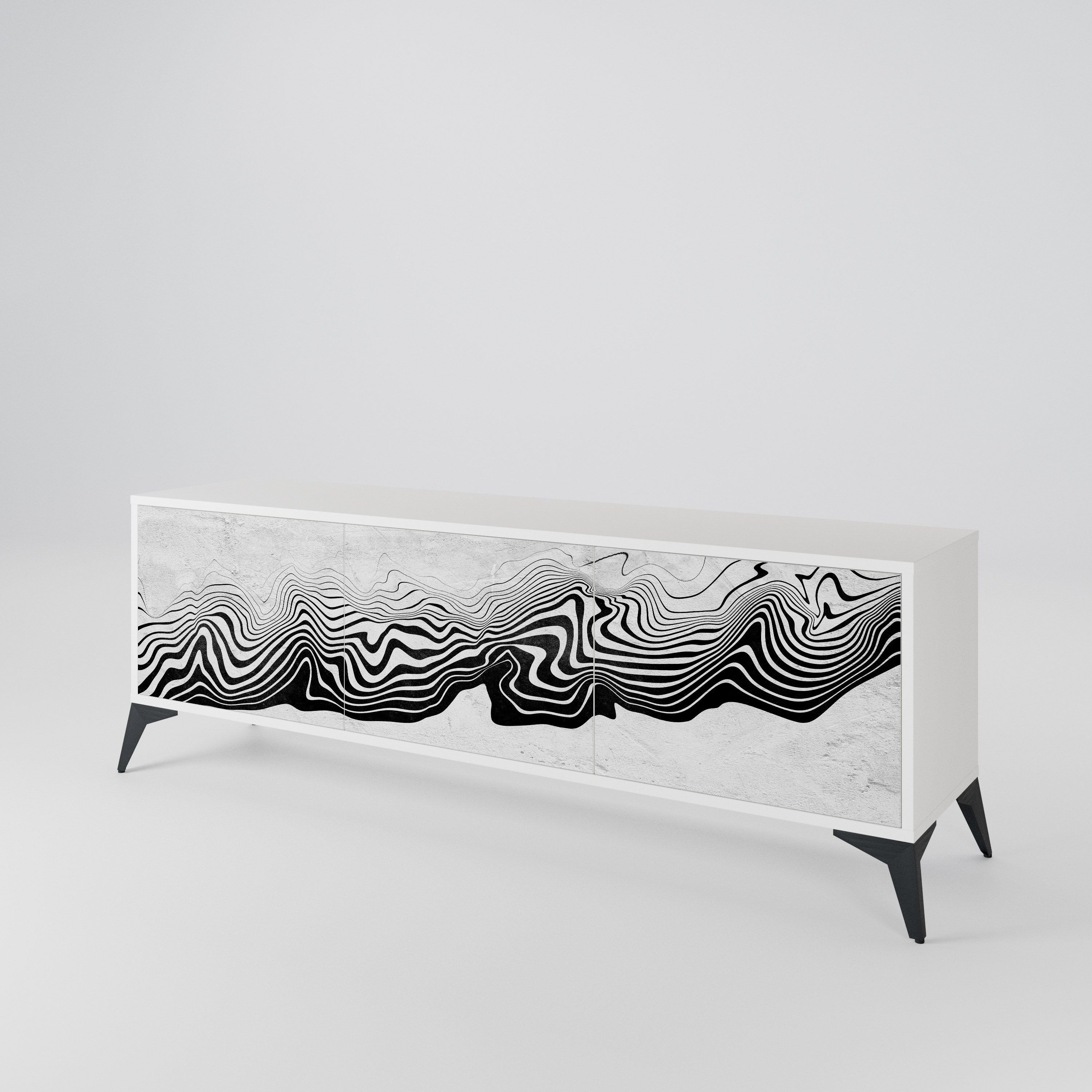 MONOCHROME MIRAGE Třídveřový TV stolek