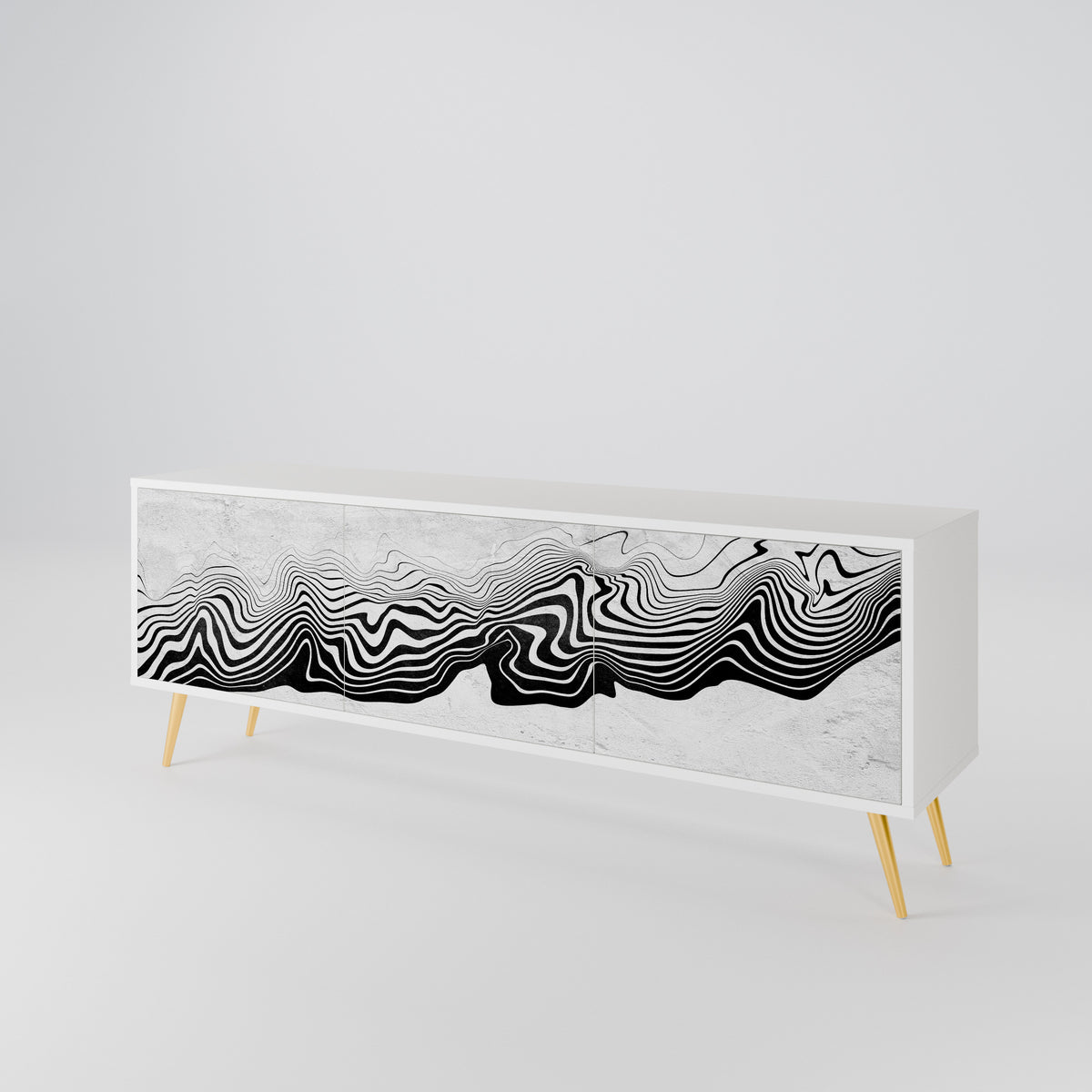 MONOCHROME MIRAGE Třídveřový TV stolek