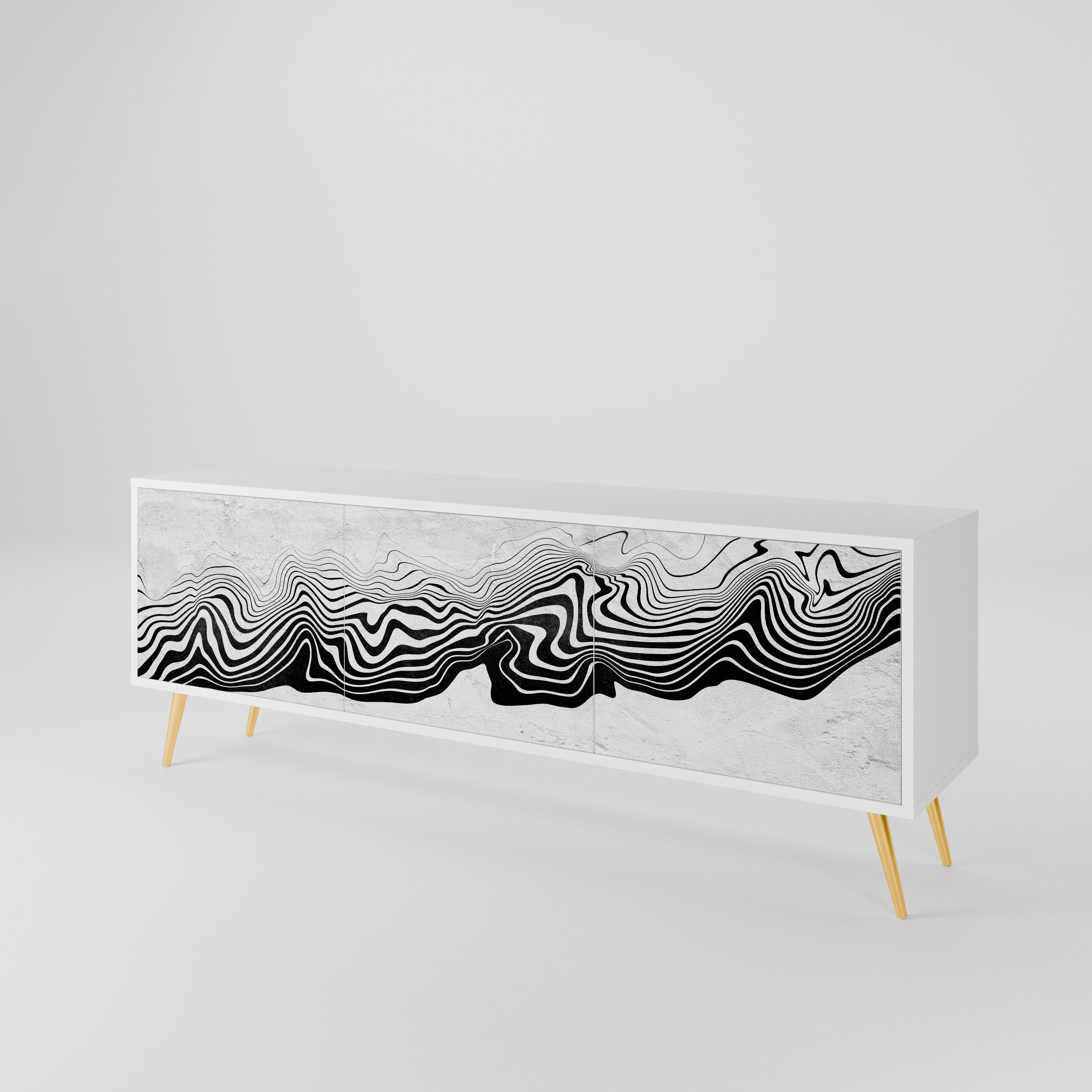 MONOCHROME MIRAGE Třídveřový TV stolek