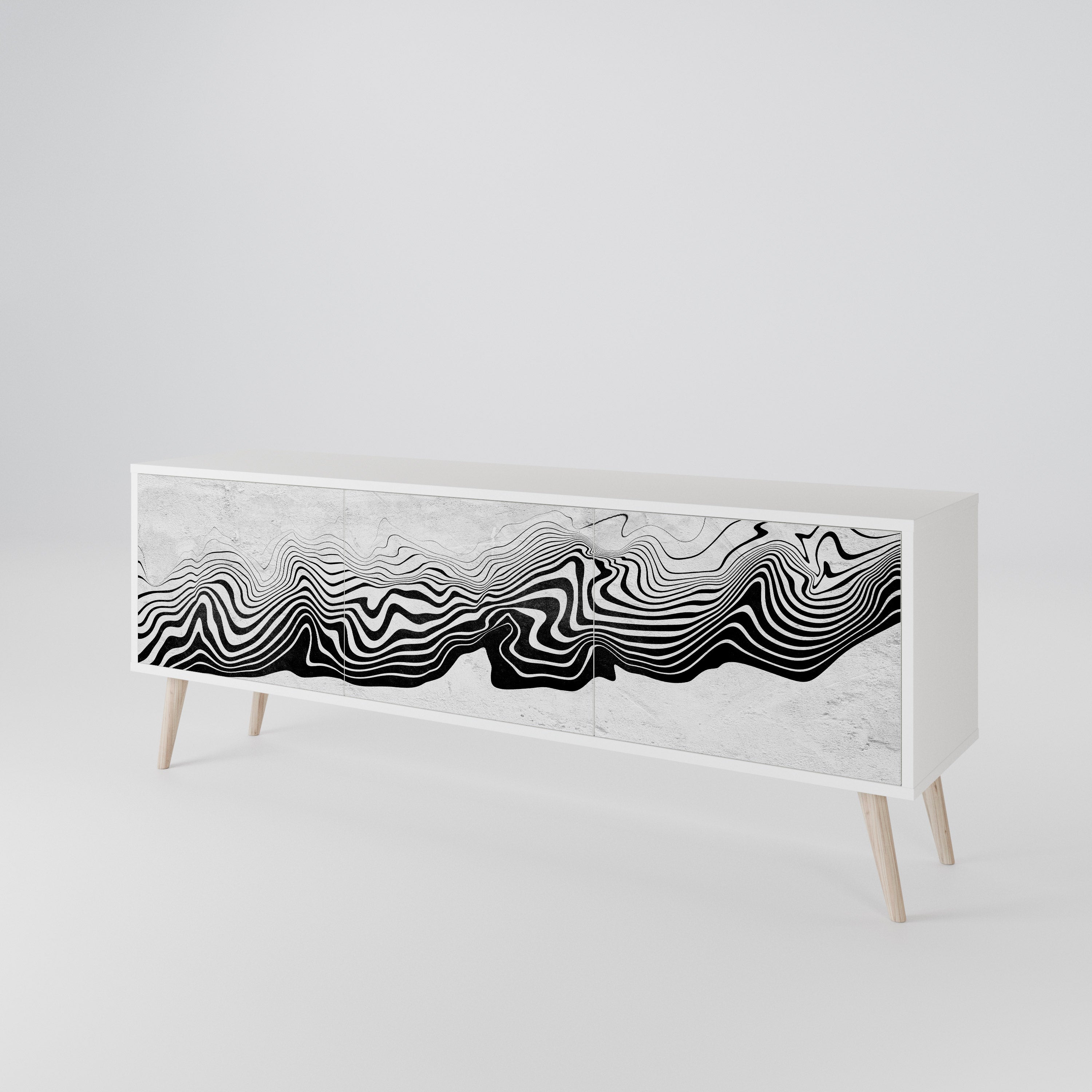 MONOCHROME MIRAGE Třídveřový TV stolek