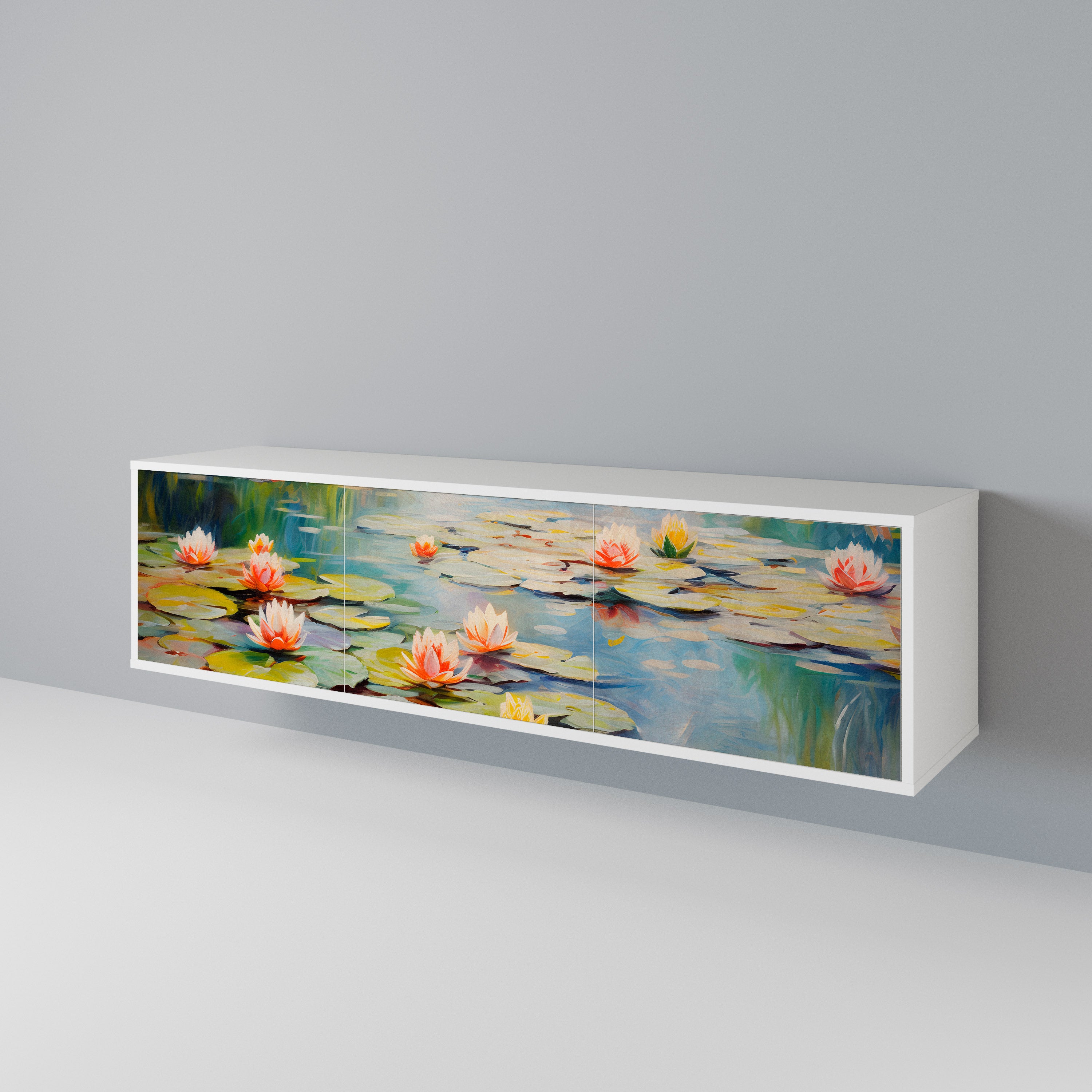 BLOOMING WATERS Třídveřový TV stolek