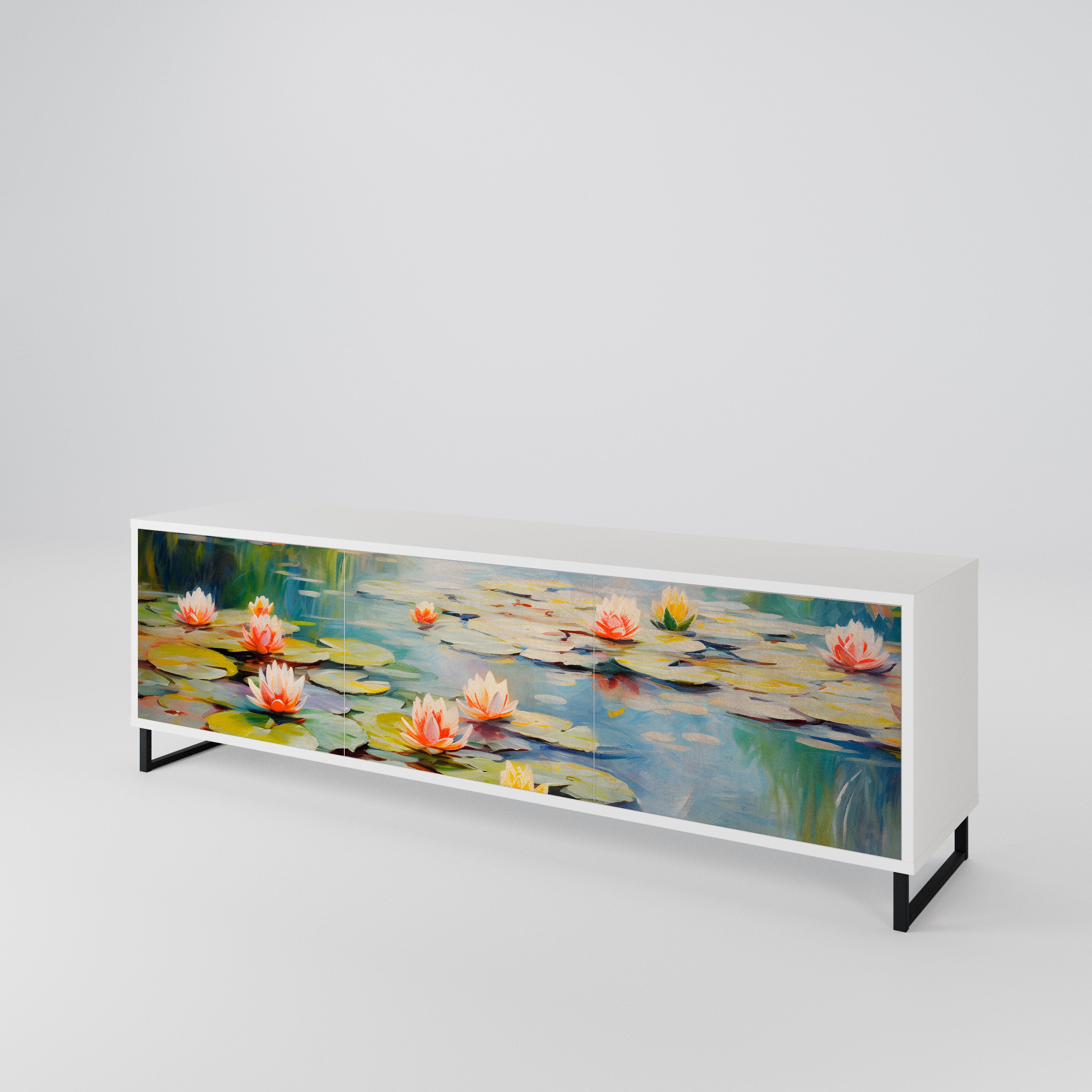 BLOOMING WATERS Třídveřový TV stolek