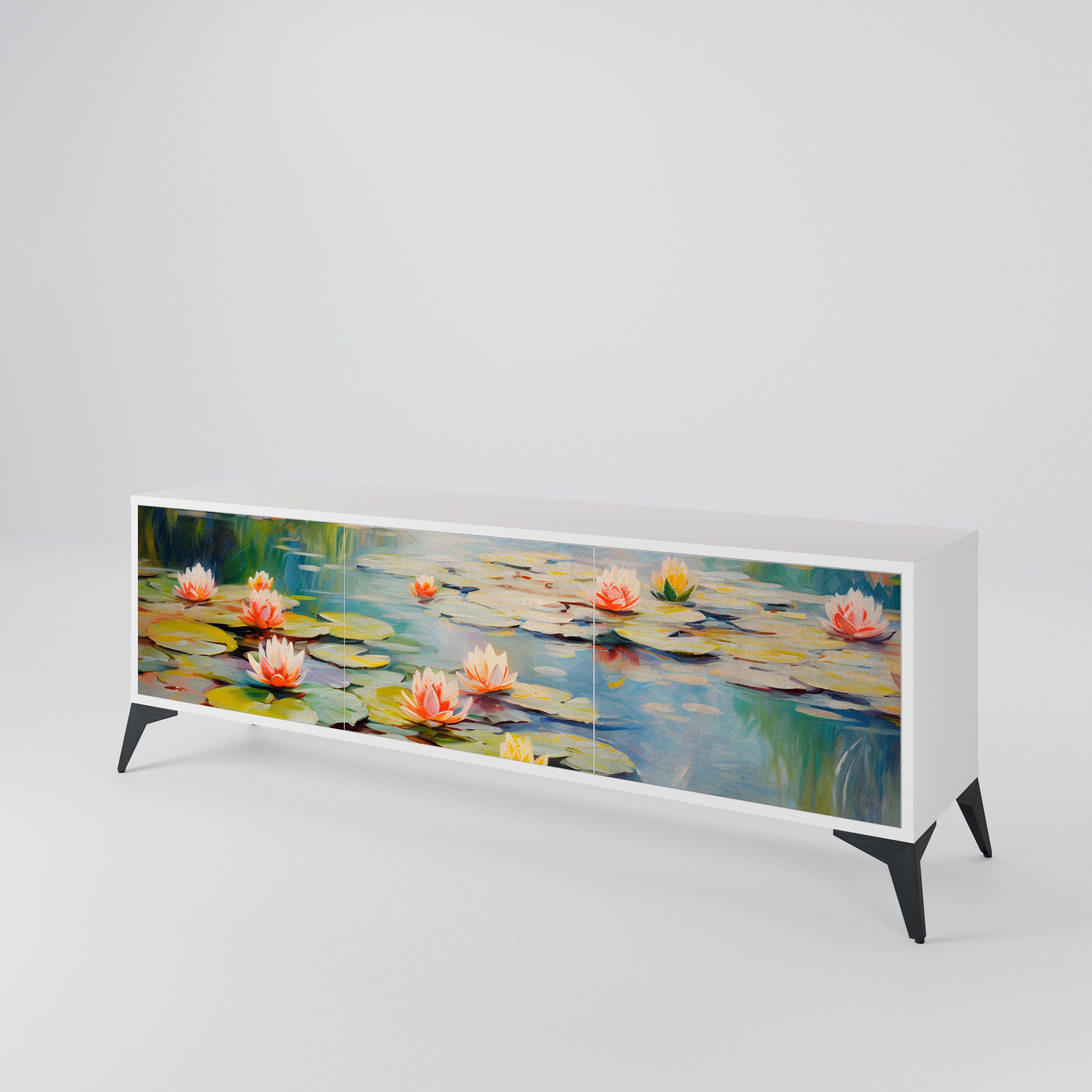 BLOOMING WATERS Třídveřový TV stolek