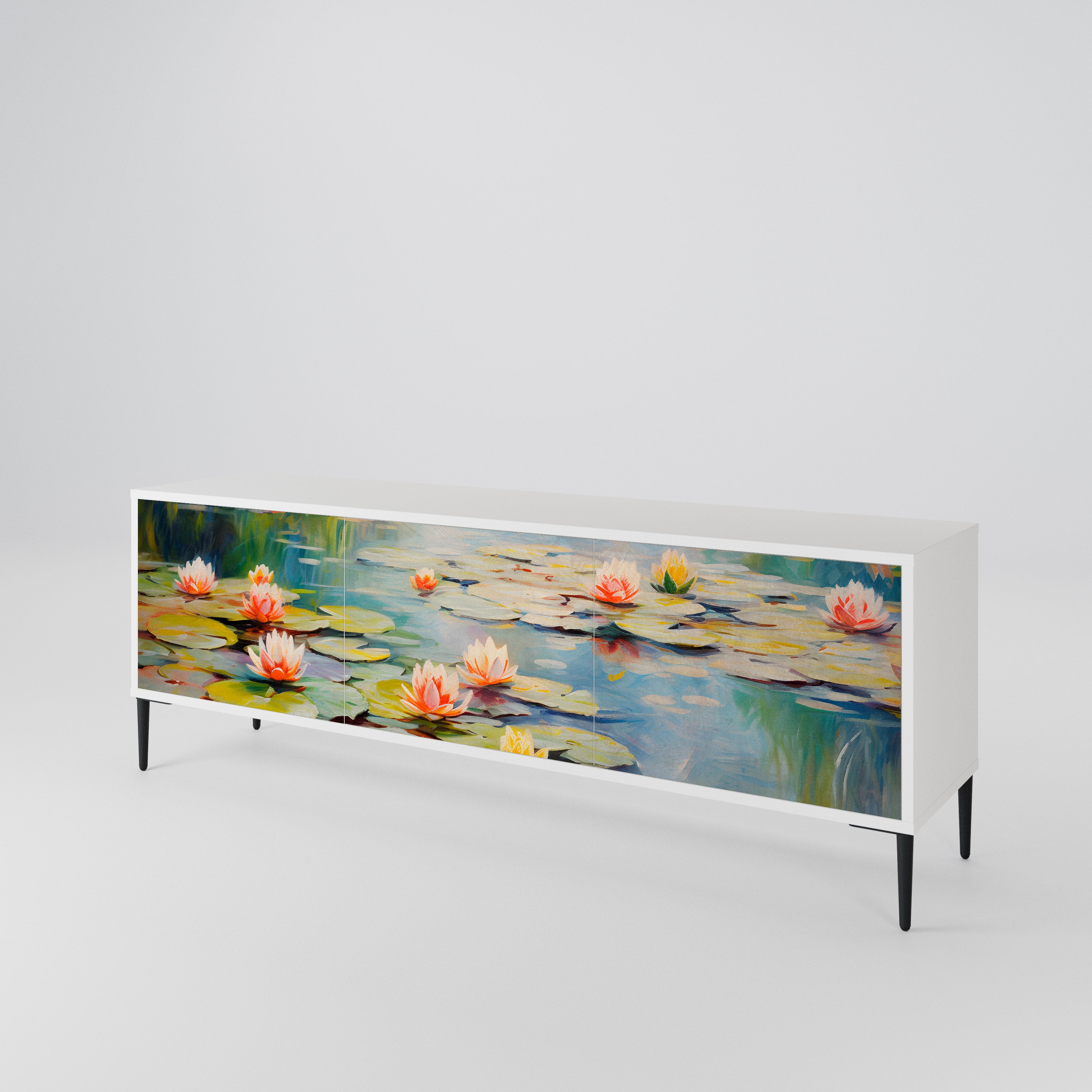 BLOOMING WATERS Třídveřový TV stolek
