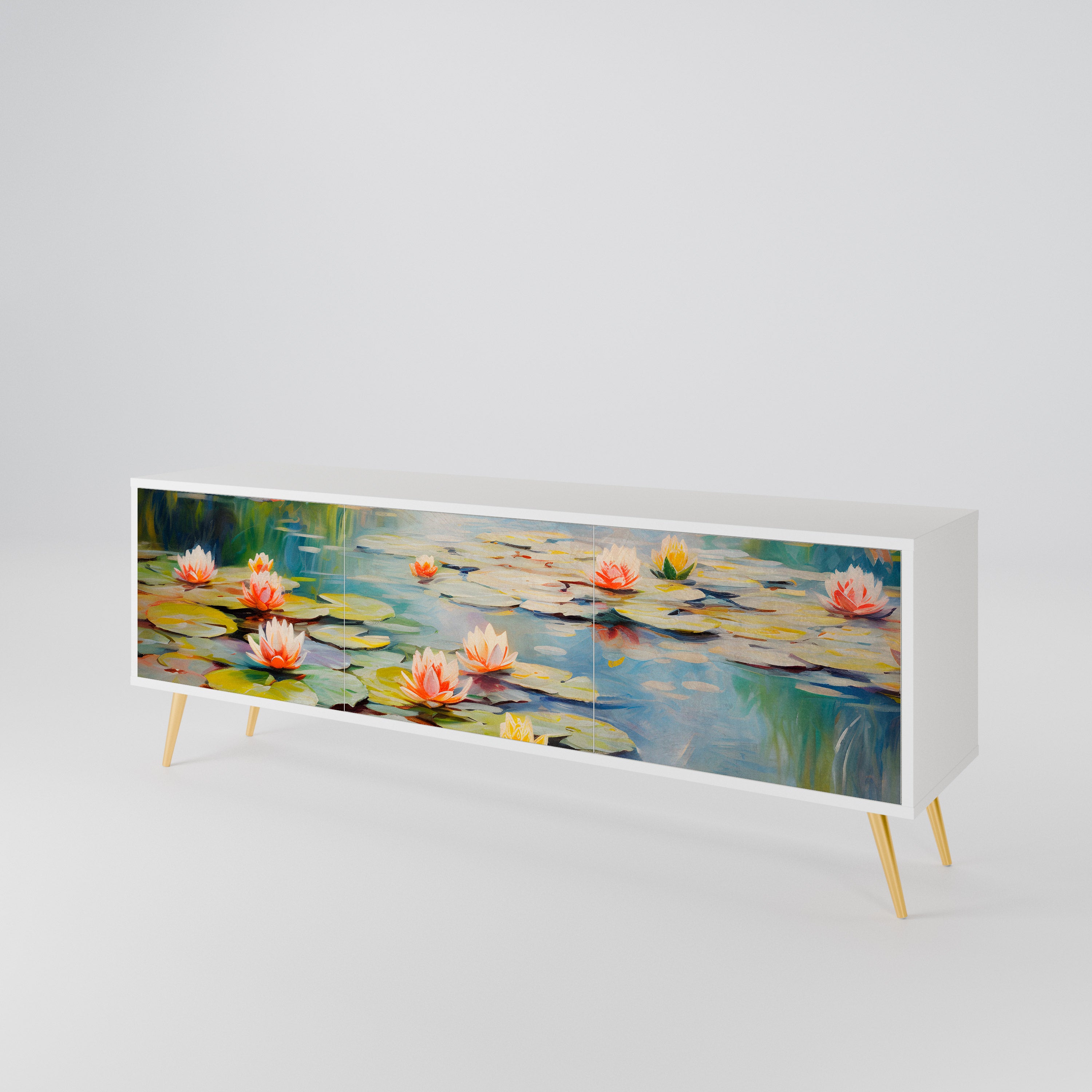 BLOOMING WATERS Třídveřový TV stolek