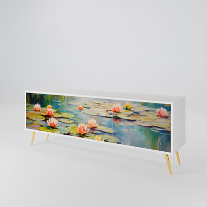 BLOOMING WATERS Třídveřový TV stolek