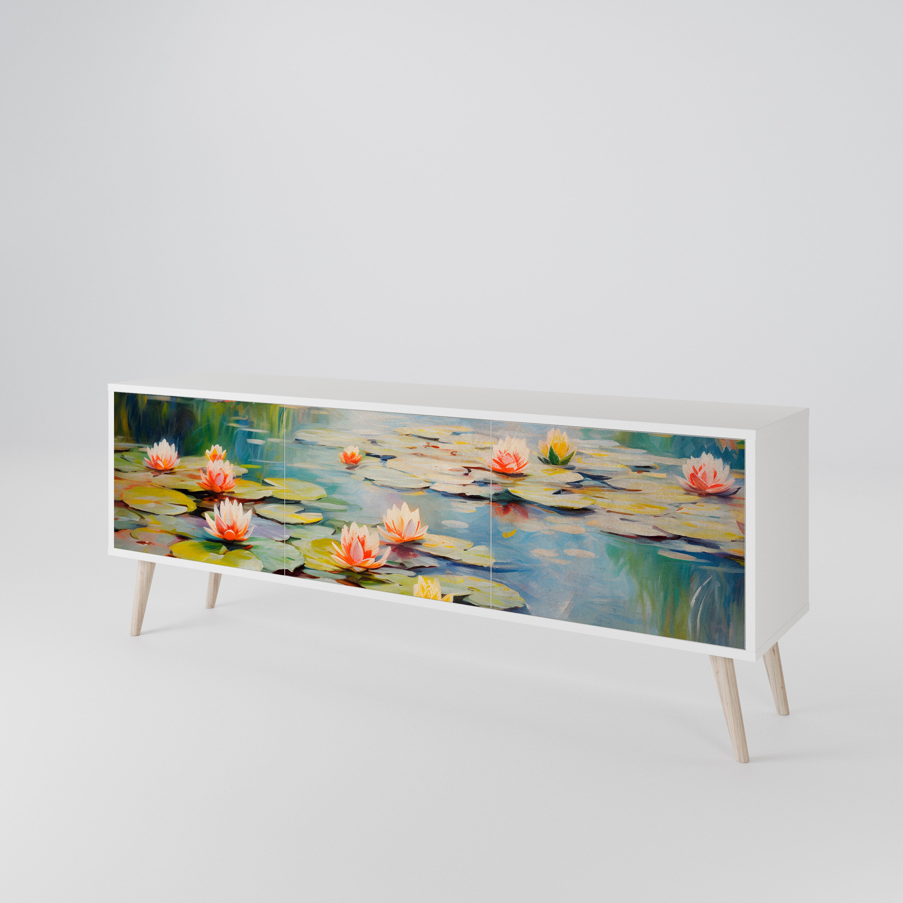BLOOMING WATERS Třídveřový TV stolek