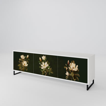 FLORAL NOIR Třídveřový TV stolek