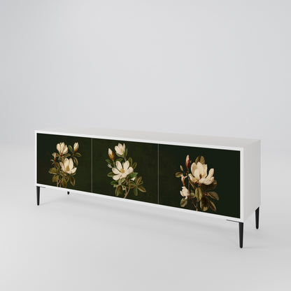FLORAL NOIR Třídveřový TV stolek