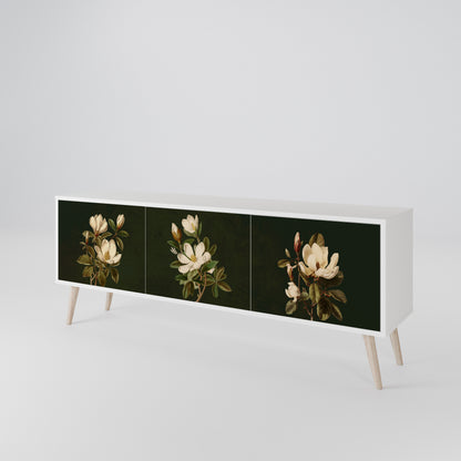 FLORAL NOIR Třídveřový TV stolek