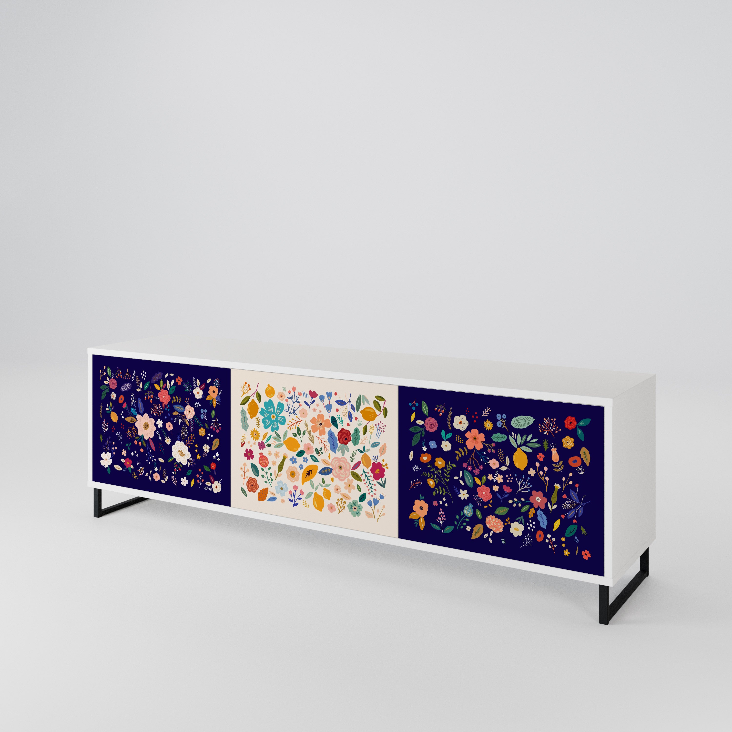 FLORAL COMBINATION Třídveřový TV stolek
