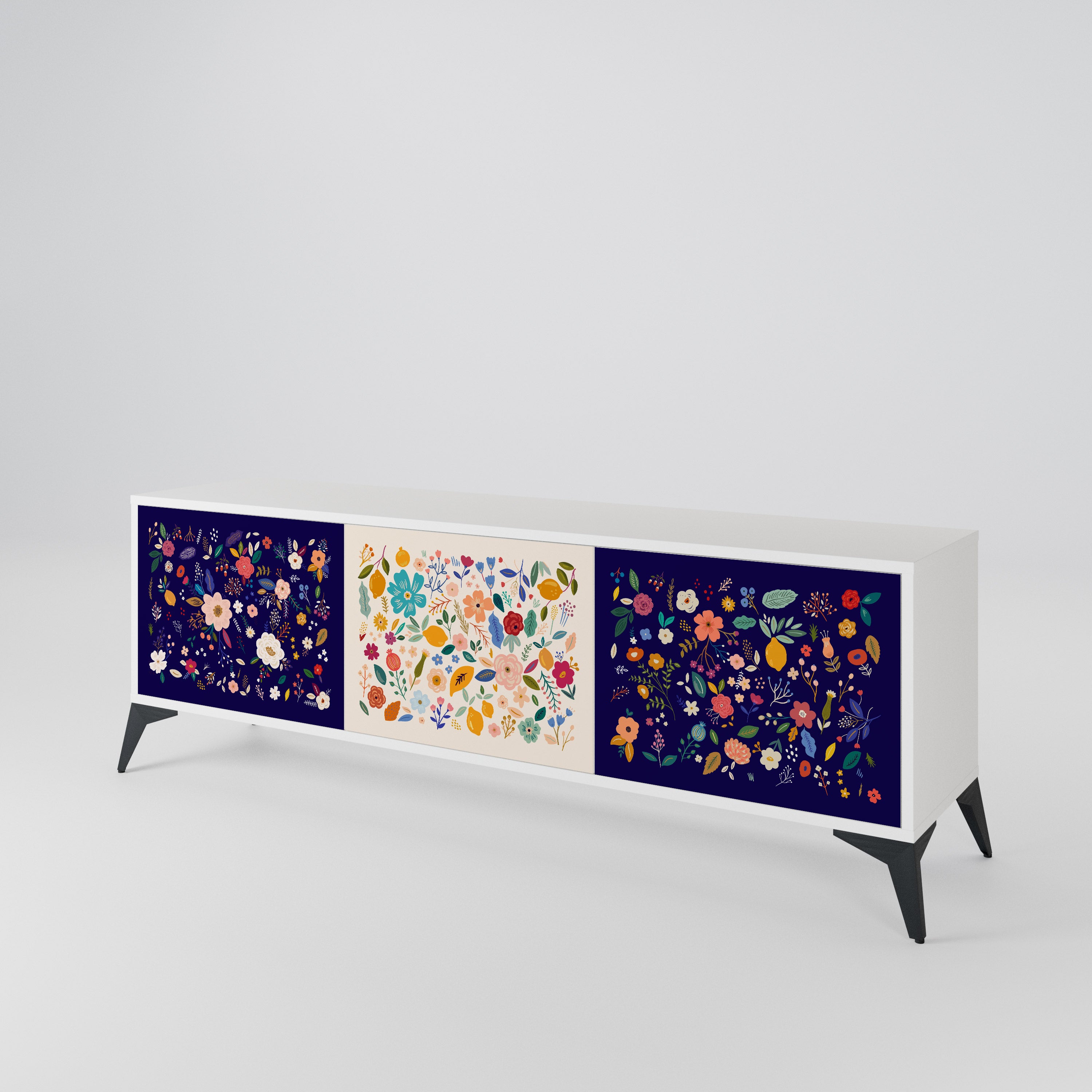 FLORAL COMBINATION Třídveřový TV stolek