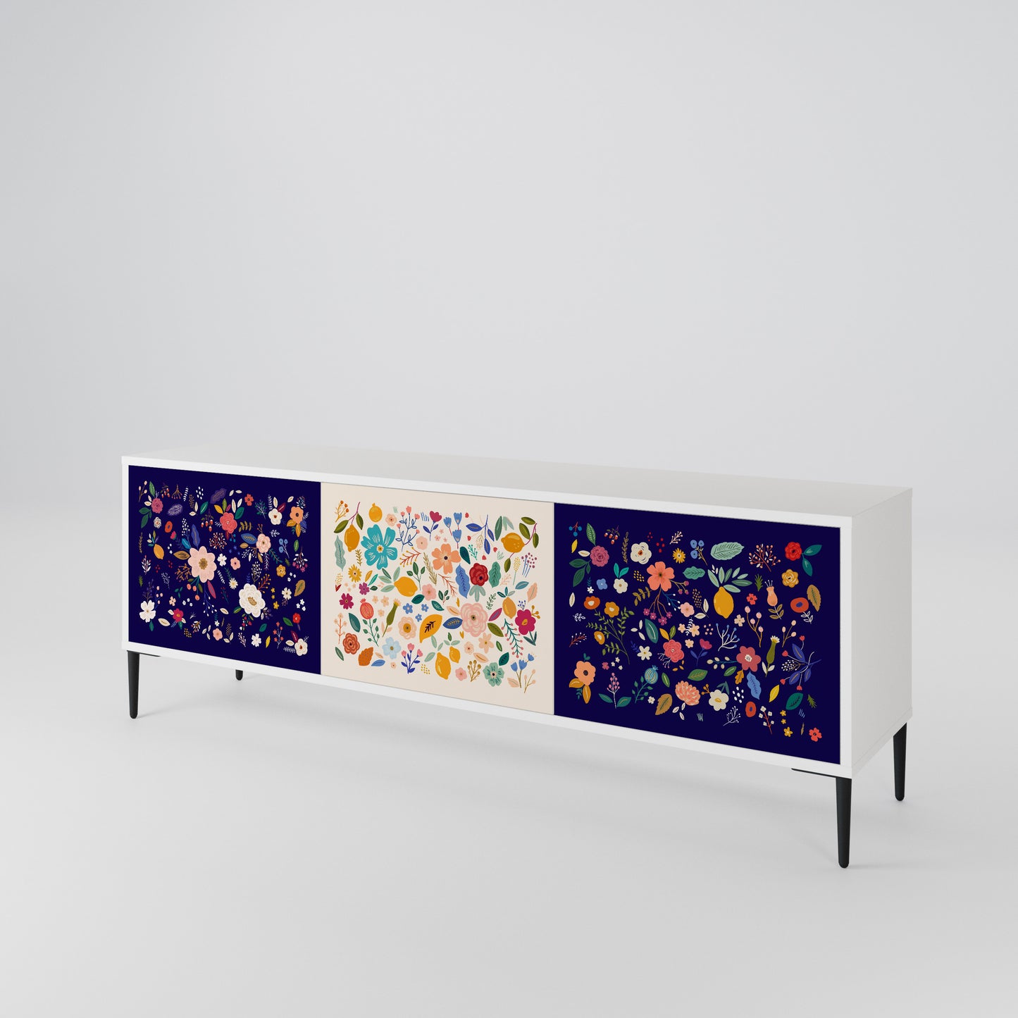 FLORAL COMBINATION Třídveřový TV stolek