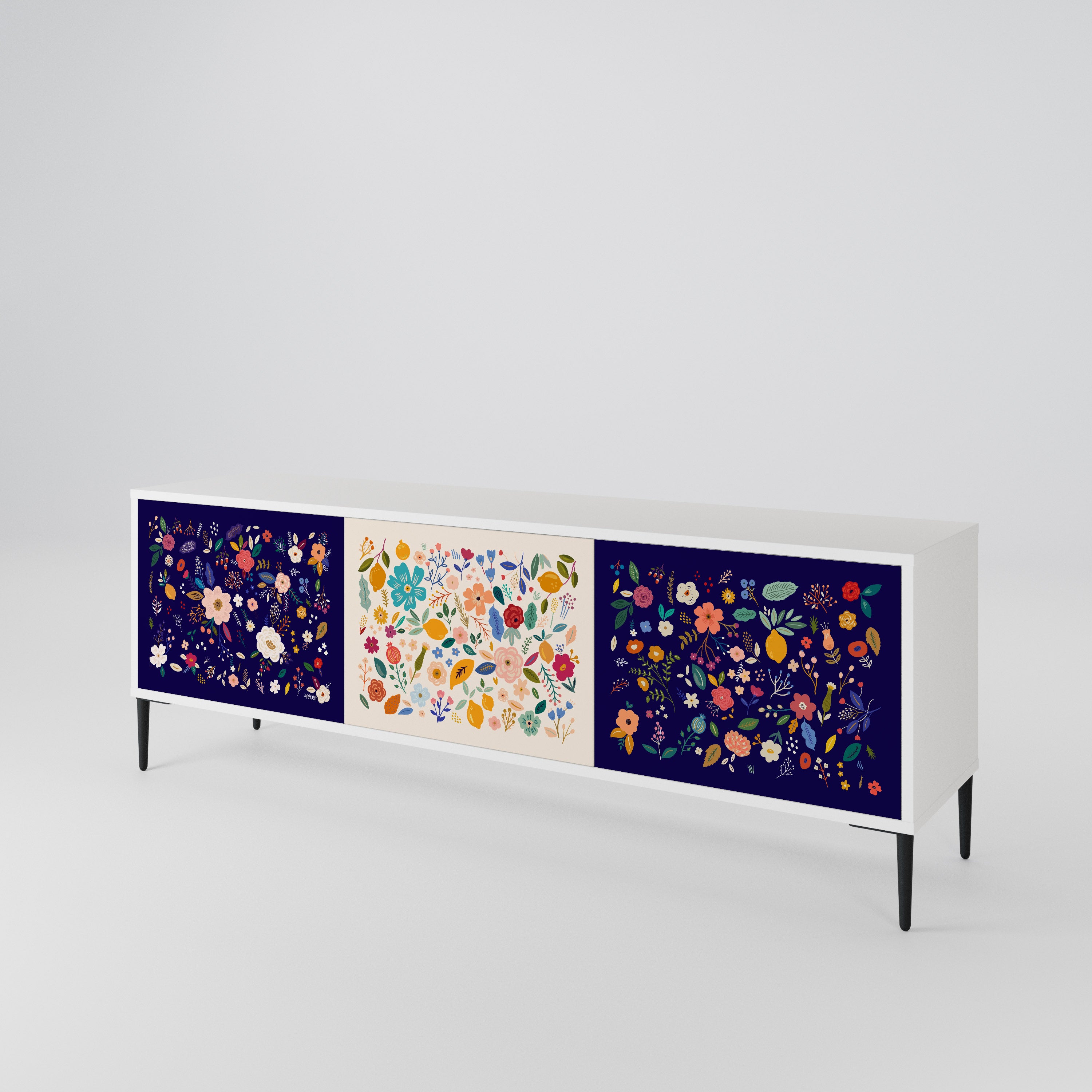 FLORAL COMBINATION Třídveřový TV stolek