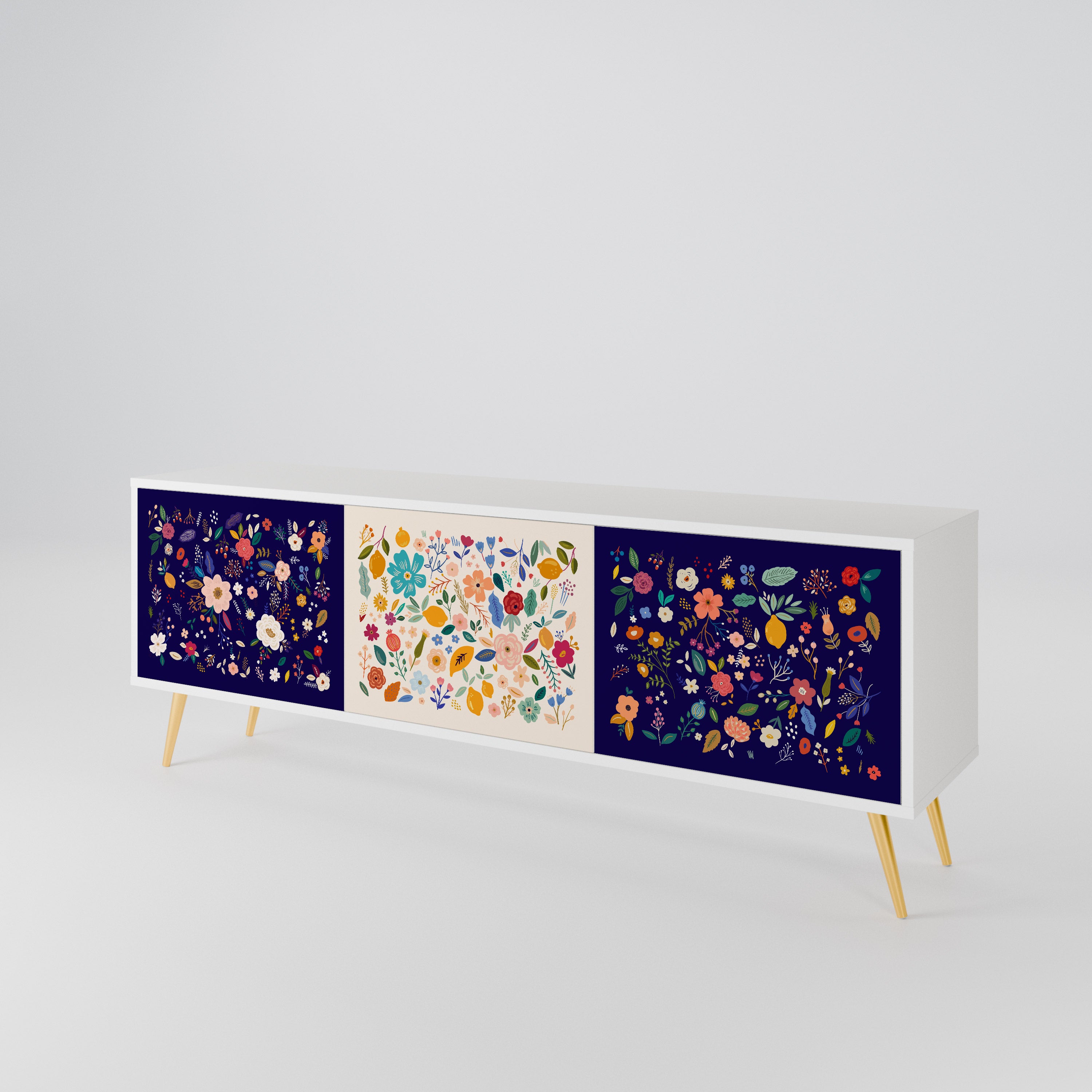 FLORAL COMBINATION Třídveřový TV stolek