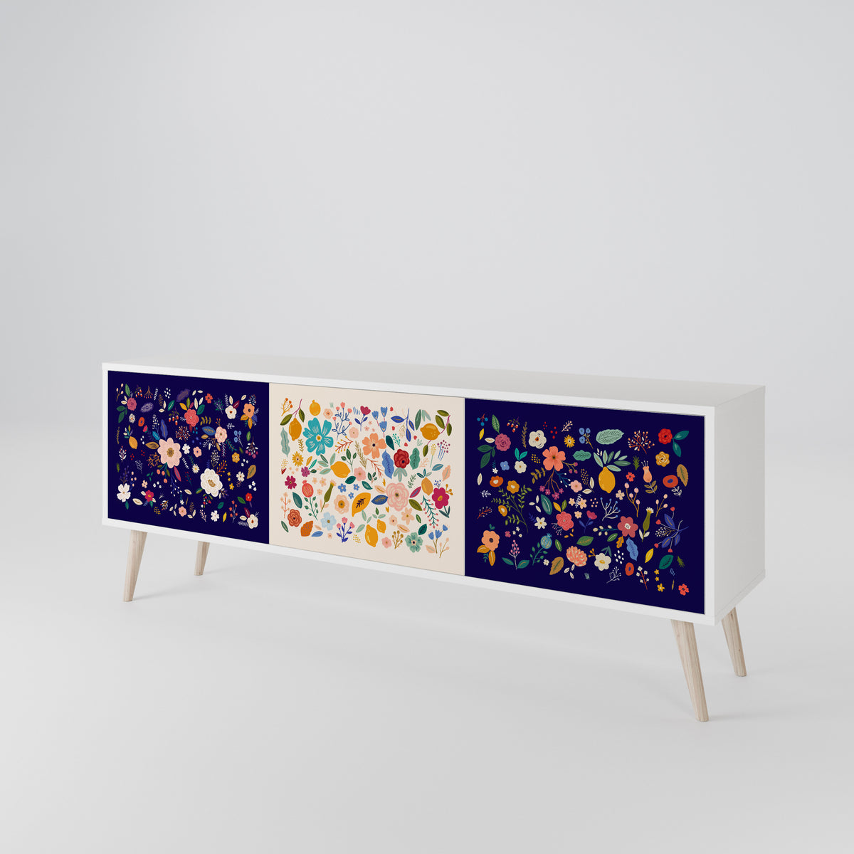 FLORAL COMBINATION Třídveřový TV stolek