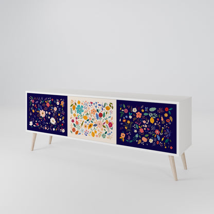 FLORAL COMBINATION Třídveřový TV stolek