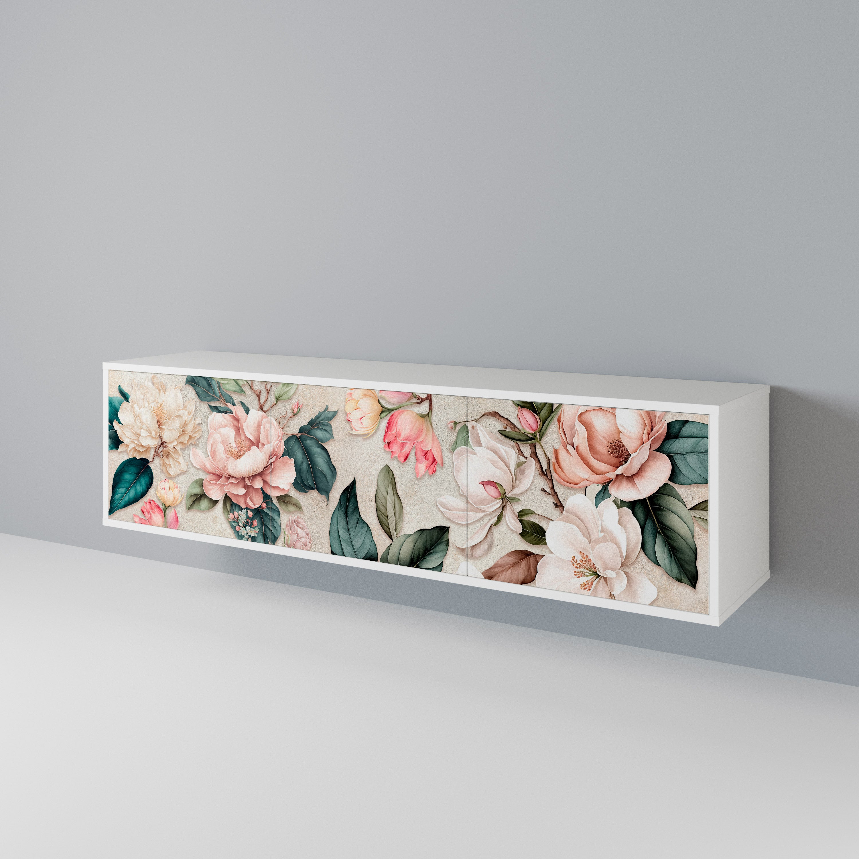 FLORAL GRACE Třídveřový TV stolek
