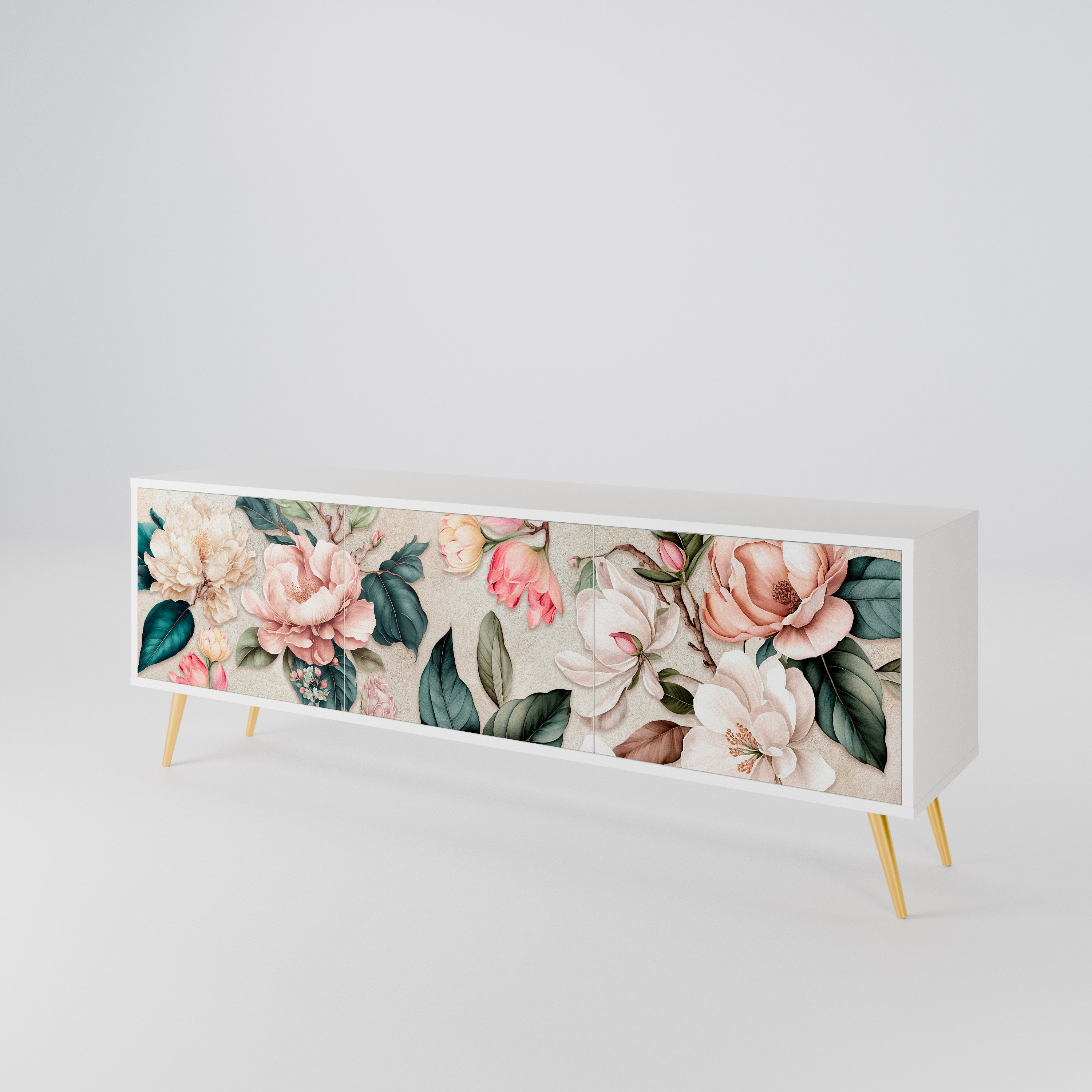 FLORAL GRACE Třídveřový TV stolek
