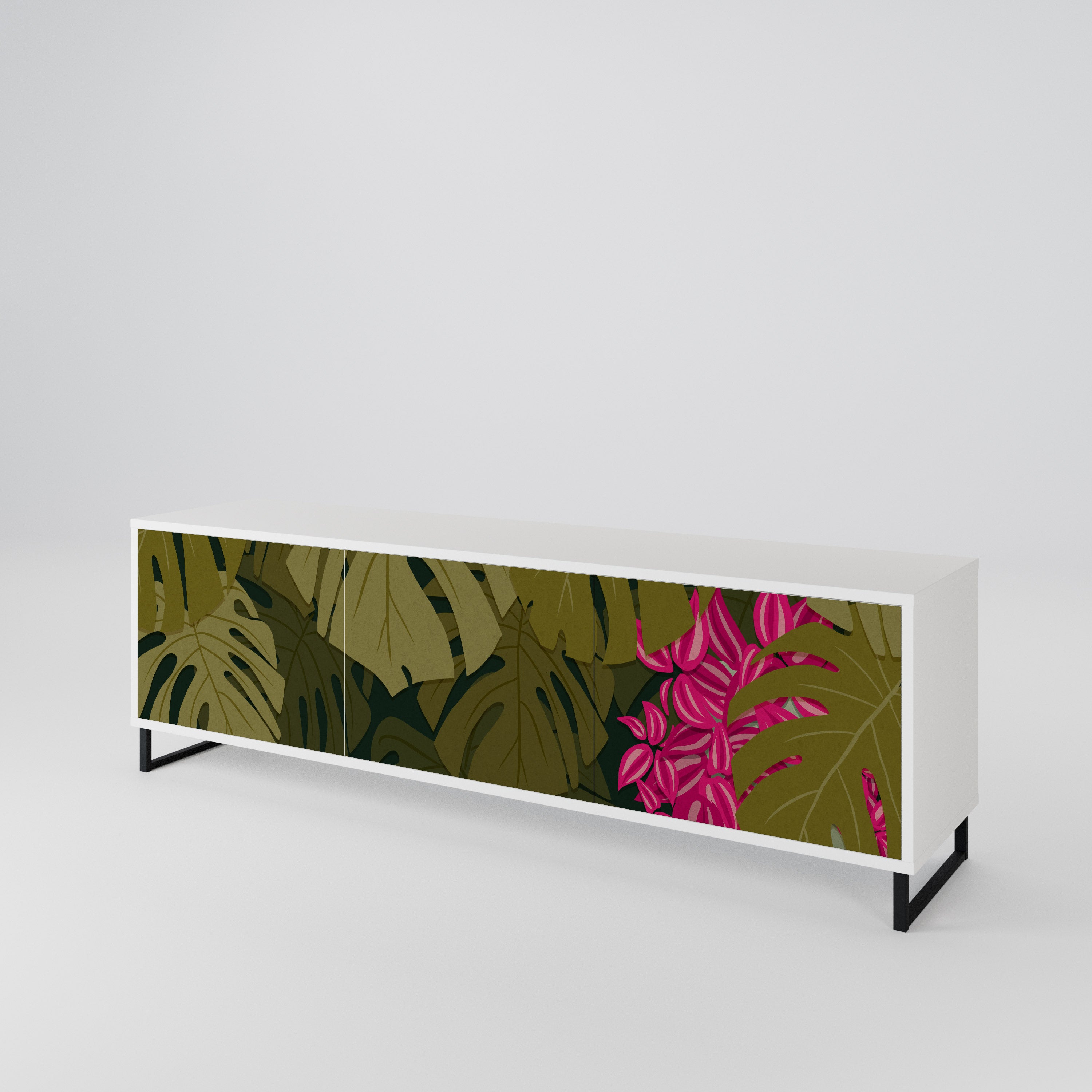 TROPICAL BEAUTY Třídveřový TV stolek