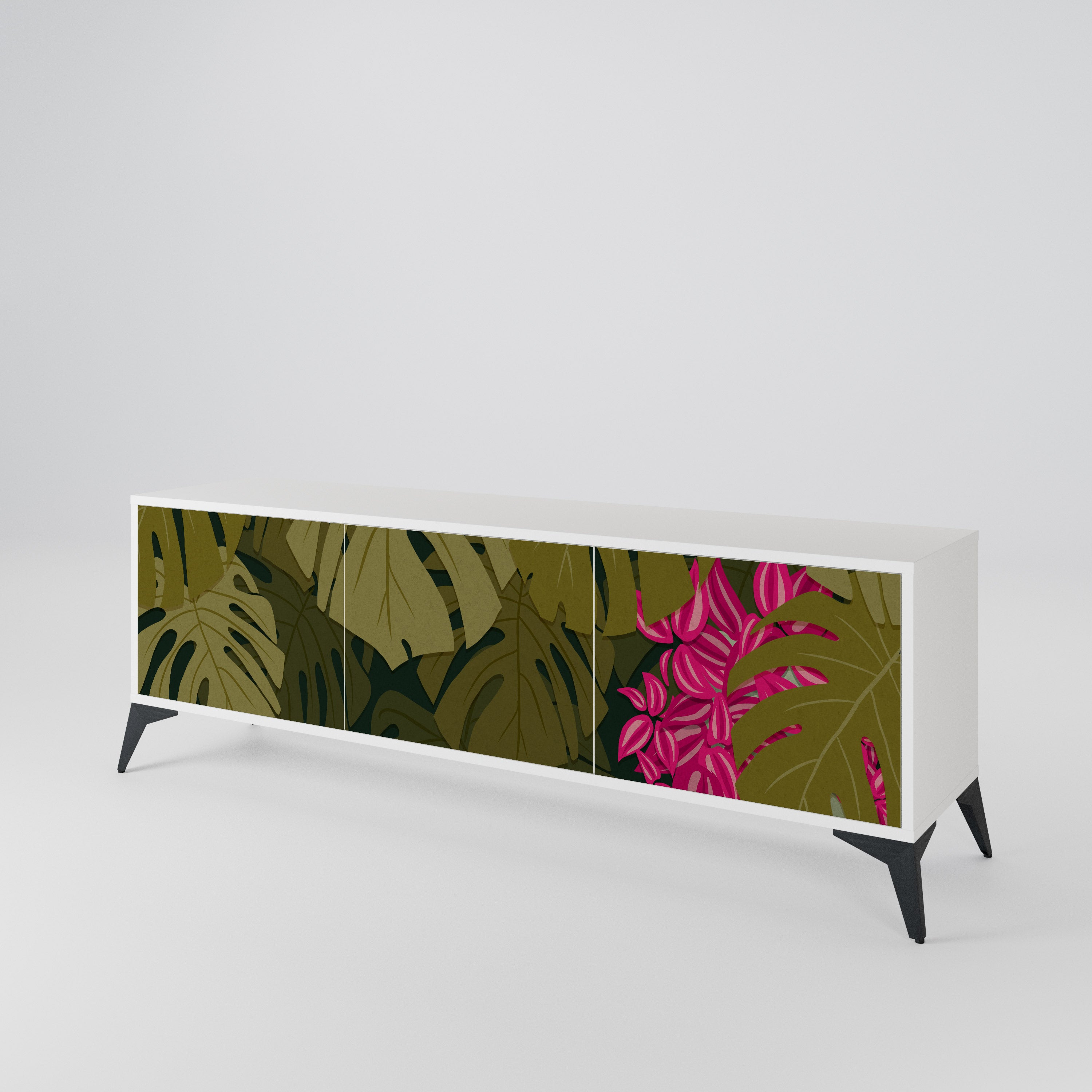 TROPICAL BEAUTY Třídveřový TV stolek
