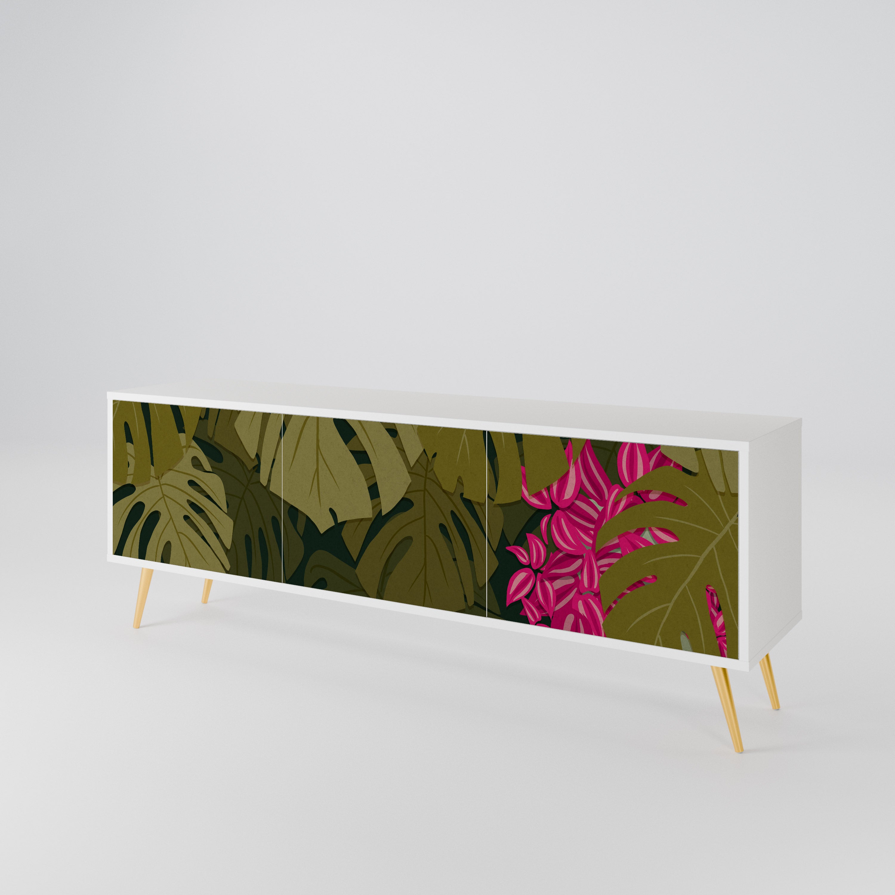 TROPICAL BEAUTY Třídveřový TV stolek