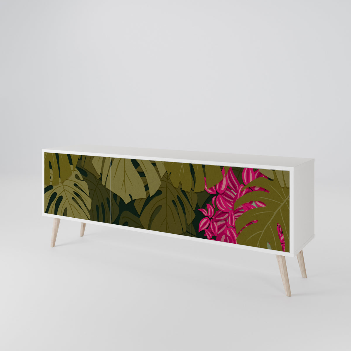 TROPICAL BEAUTY Třídveřový TV stolek