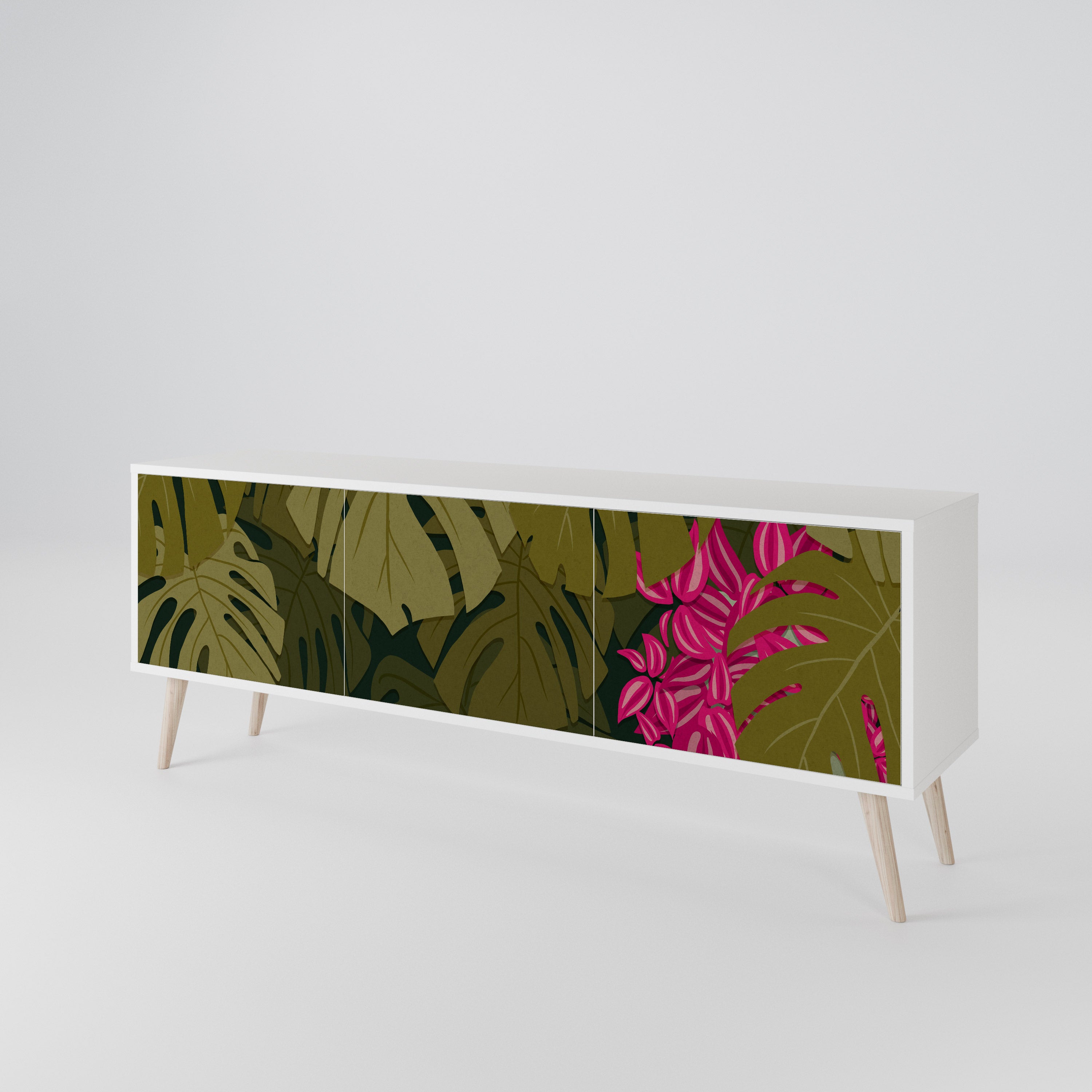 TROPICAL BEAUTY Třídveřový TV stolek