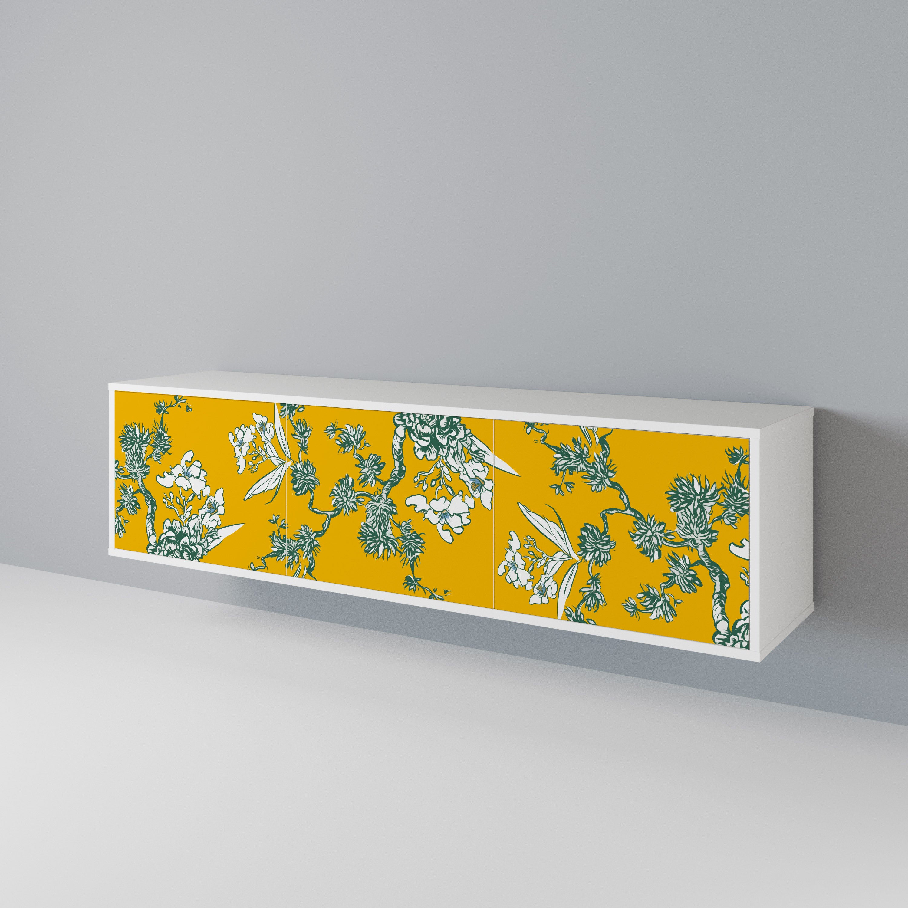 YELLOW CHINOISERIE Třídveřový TV stolek