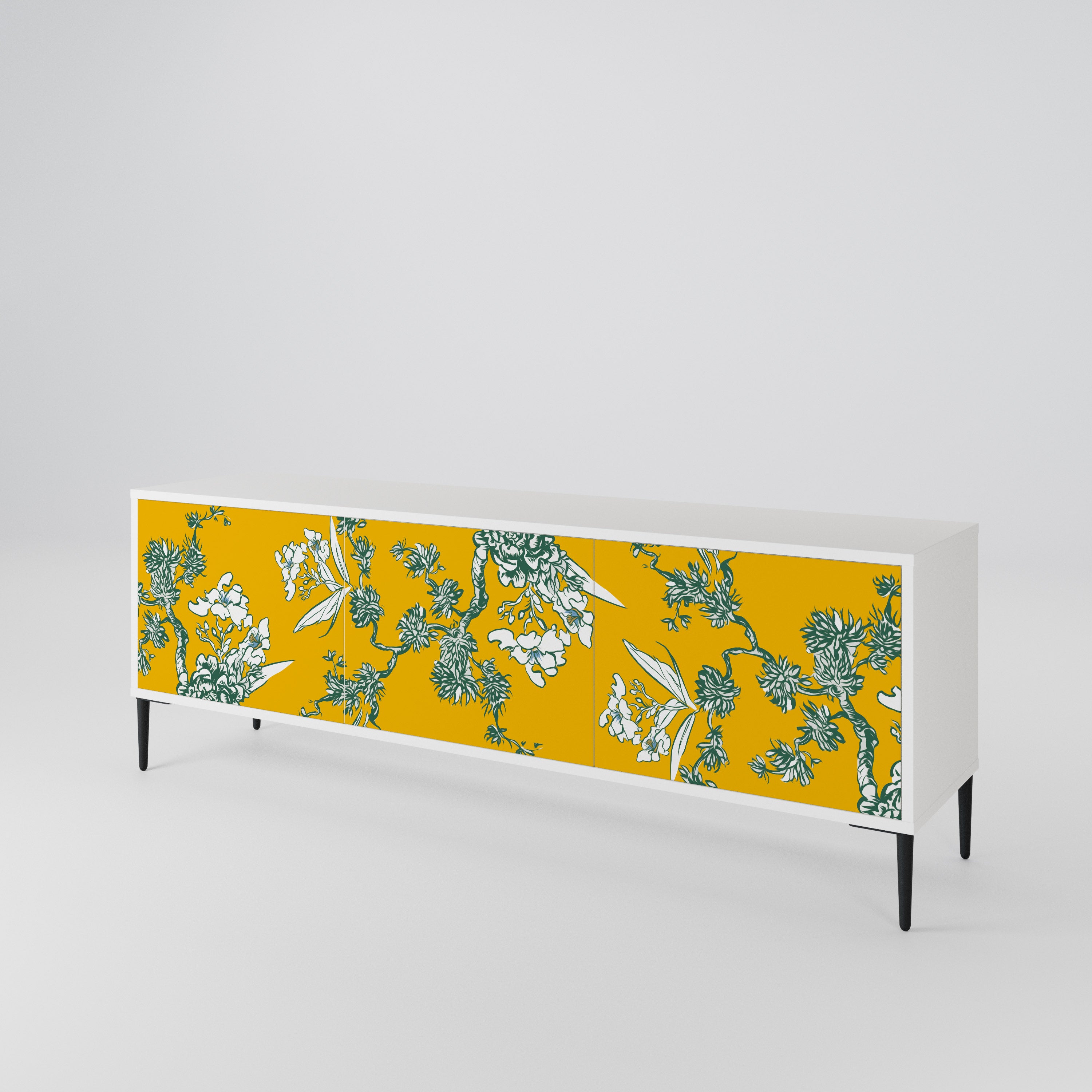 YELLOW CHINOISERIE Třídveřový TV stolek