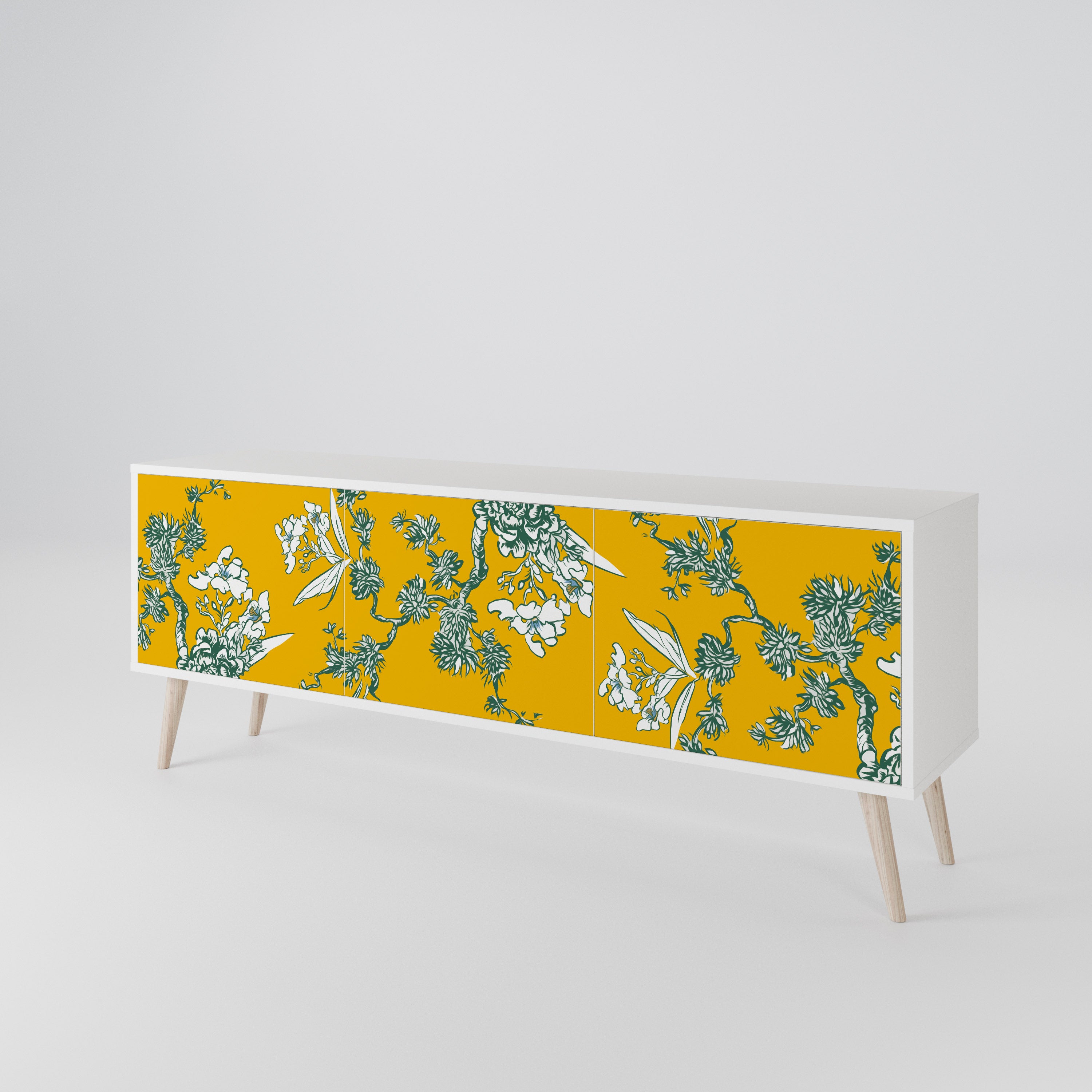 YELLOW CHINOISERIE Třídveřový TV stolek