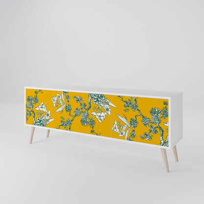 YELLOW CHINOISERIE Třídveřový TV stolek