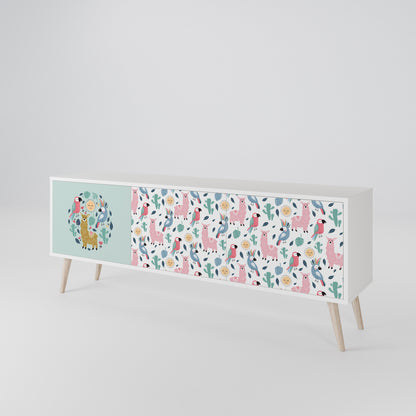 COLORFUL ALPACAS Třídveřový TV stolek