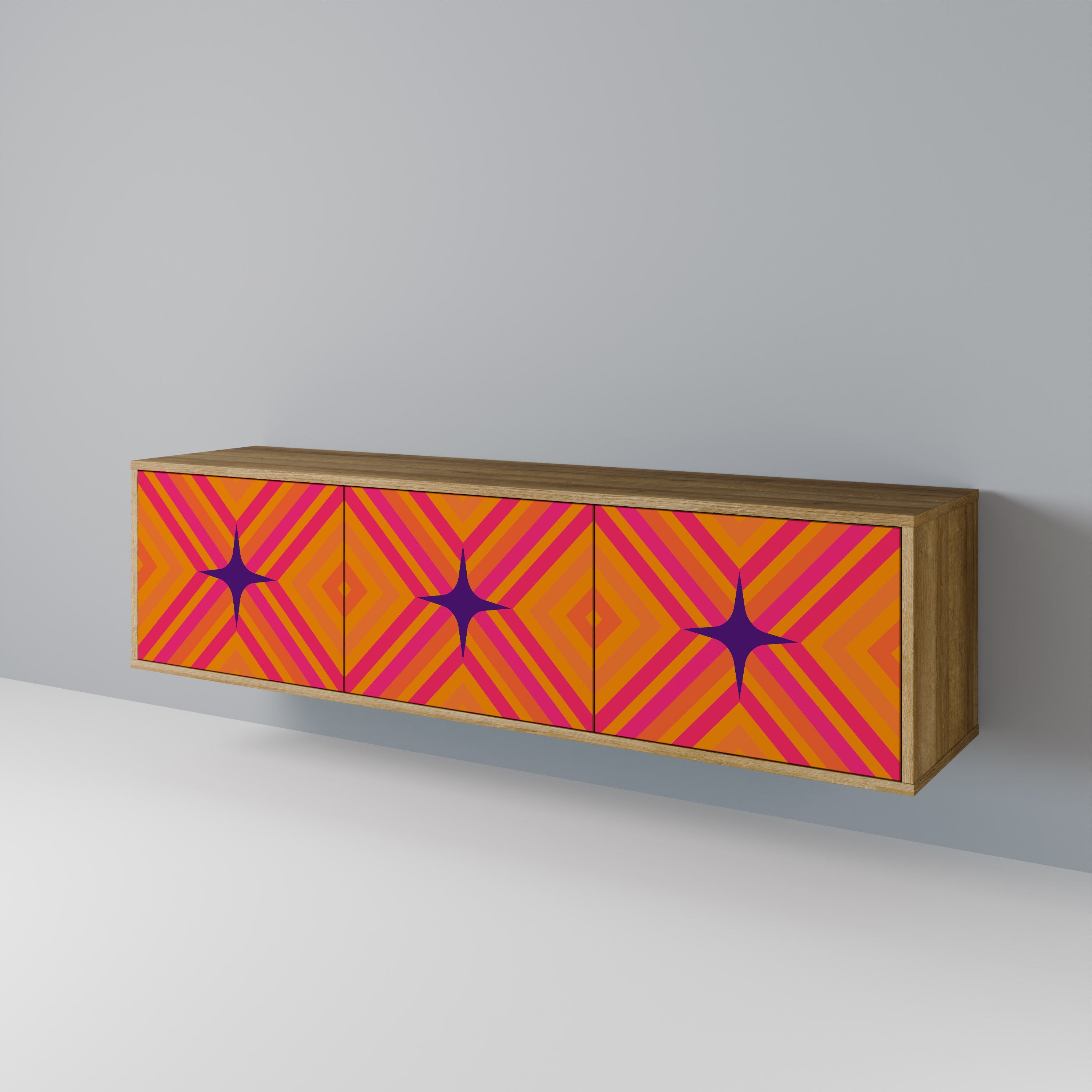 GEOMETRIC BRILLIANCE Třídveřový TV stolek