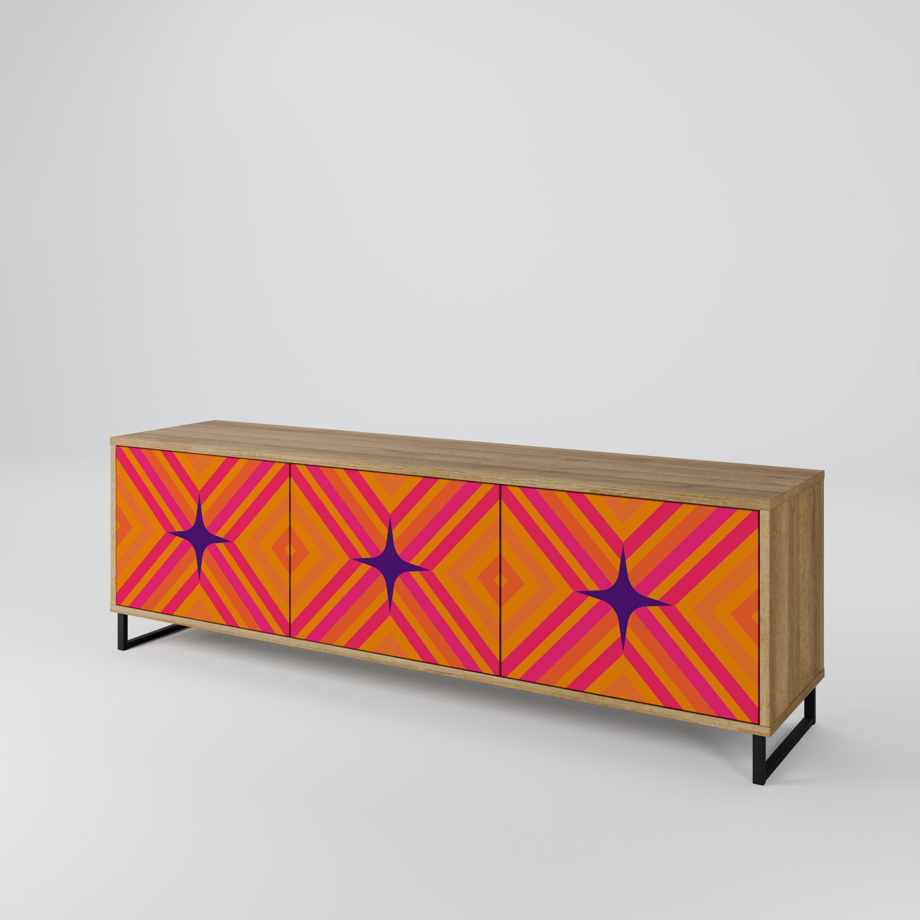GEOMETRIC BRILLIANCE Třídveřový TV stolek
