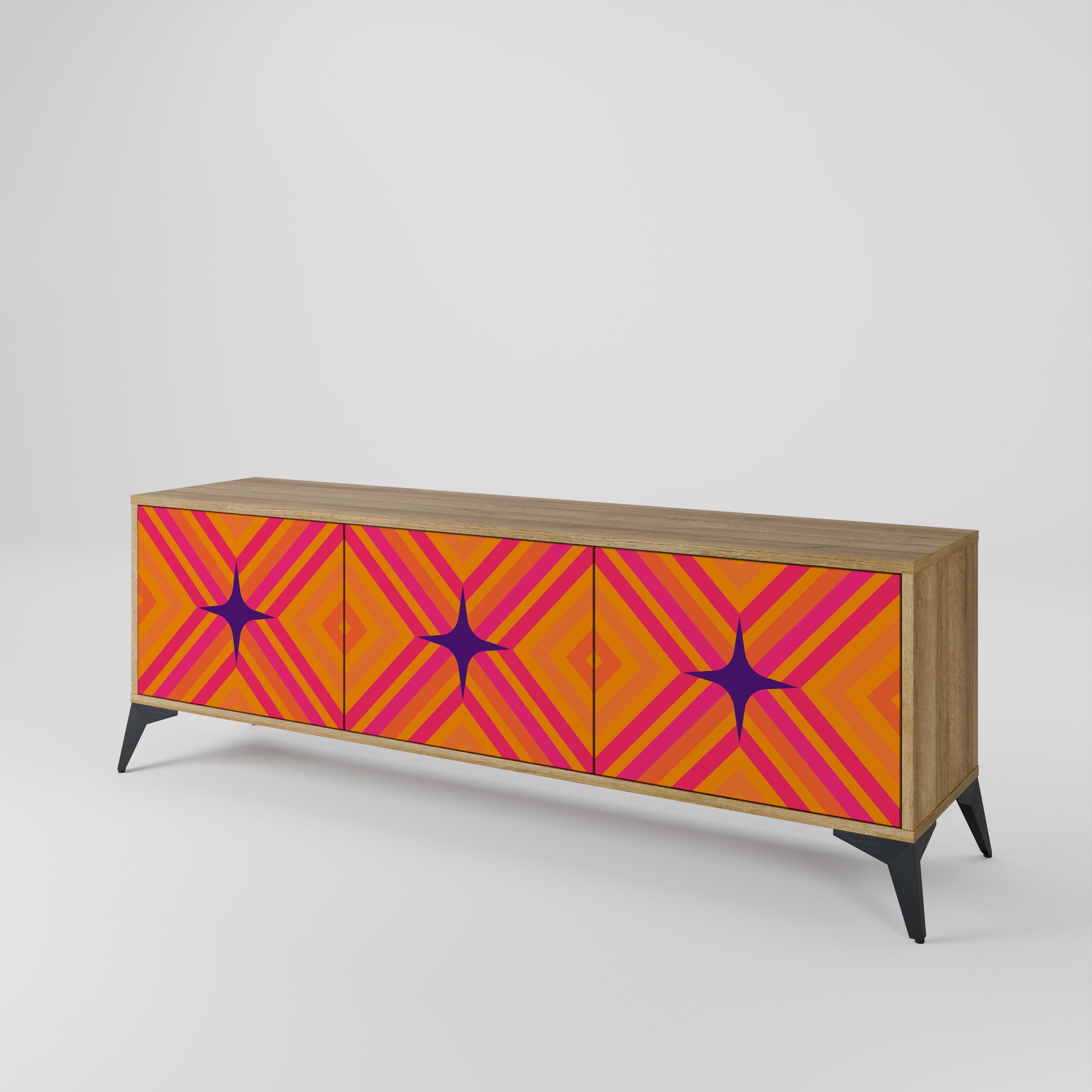 GEOMETRIC BRILLIANCE Třídveřový TV stolek
